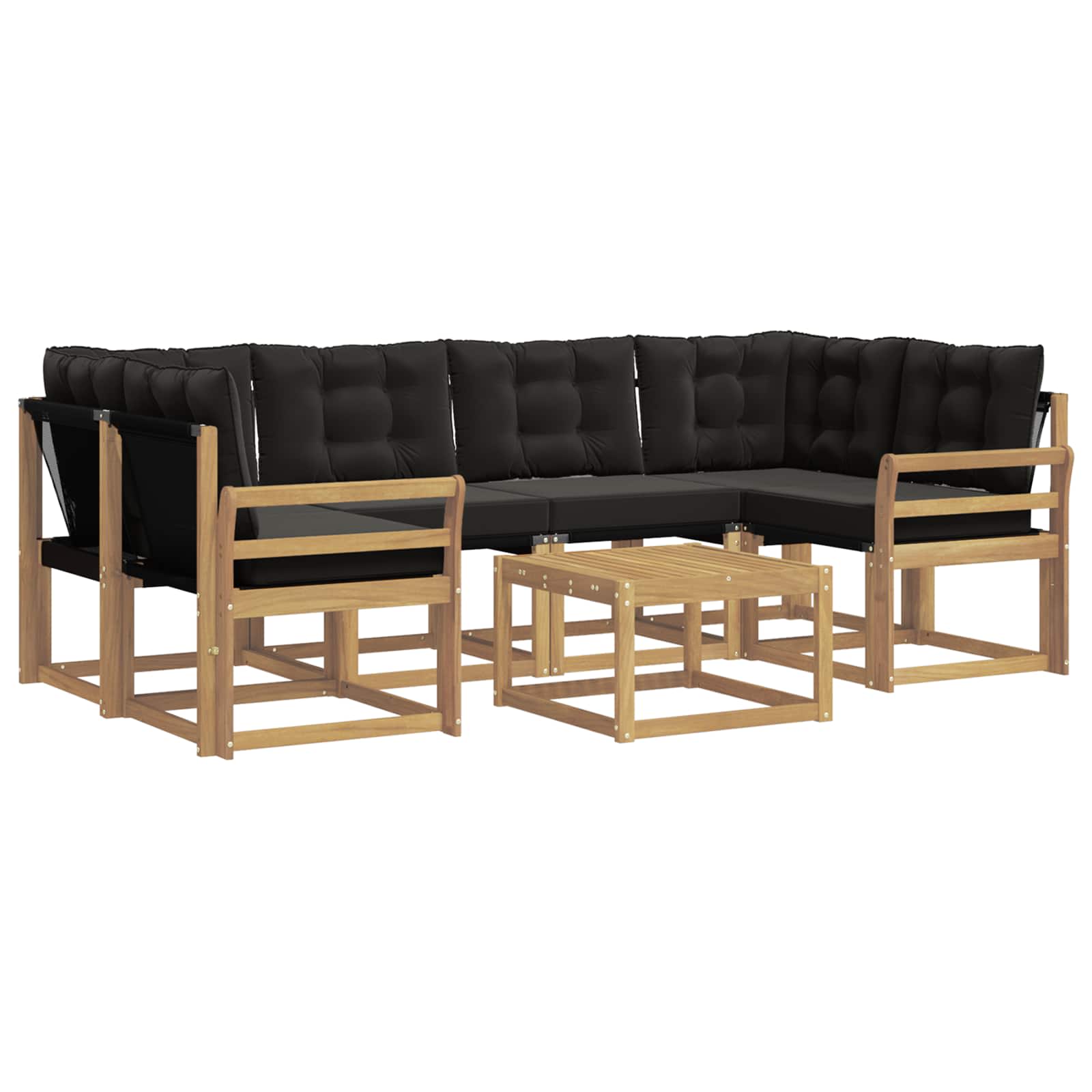 vidaXL Zestaw sof na zewnątrz z poduszką 7 pcs biały i czarny