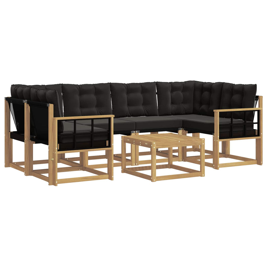 vidaXL Zestaw sof na zewnątrz z poduszką 7 pcs biały i czarny
