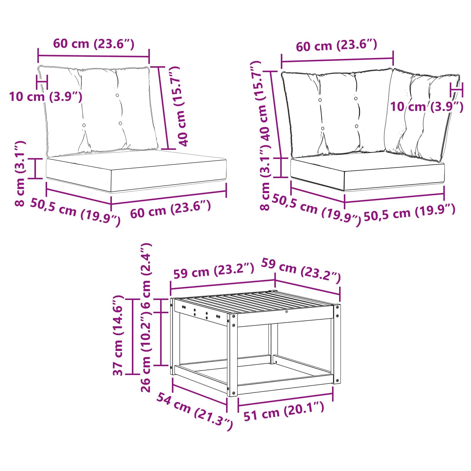vidaXL Zestaw sof na zewnątrz z poduszką 7 pcs Biały i Beżowy