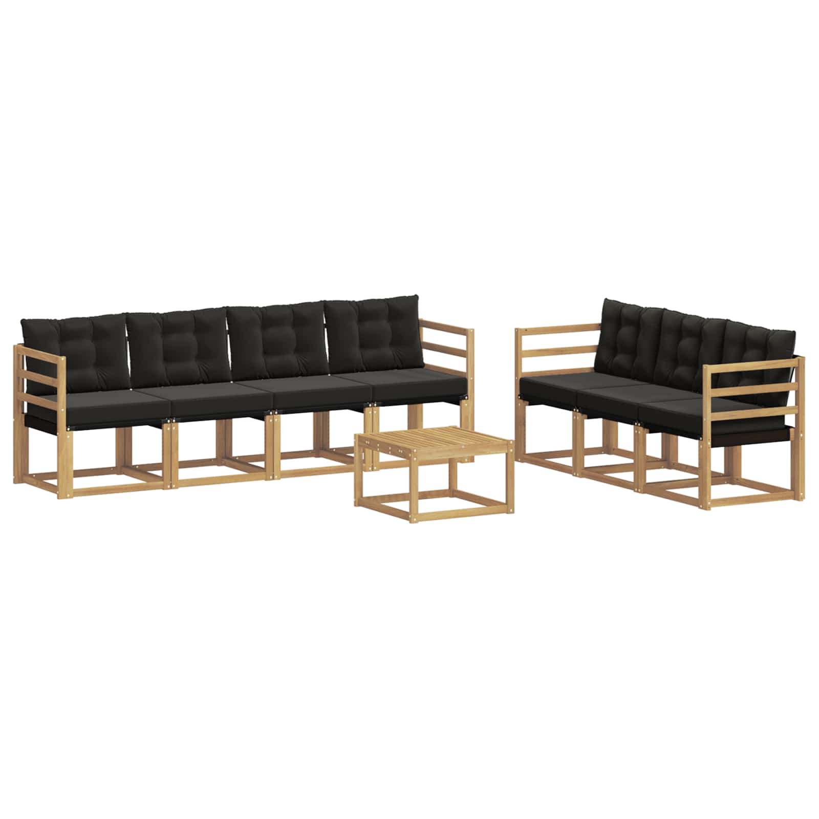 vidaXL Zestaw sof na zewnątrz z poduszką 8 pcs biały i czarny