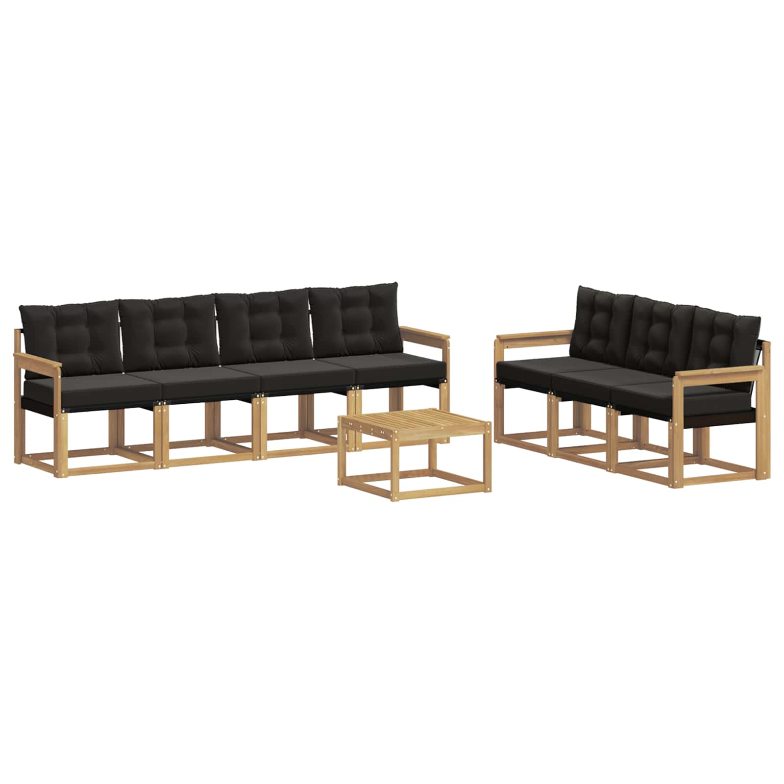 vidaXL Zestaw sof na zewnątrz z poduszką 8 pcs biały i czarny