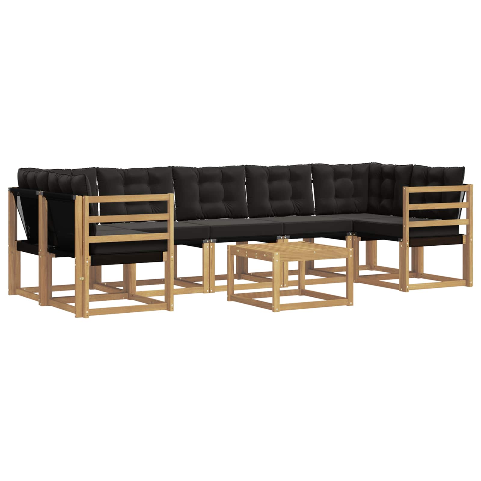 vidaXL Zestaw sof na zewnątrz z poduszką 8 pcs biały i czarny