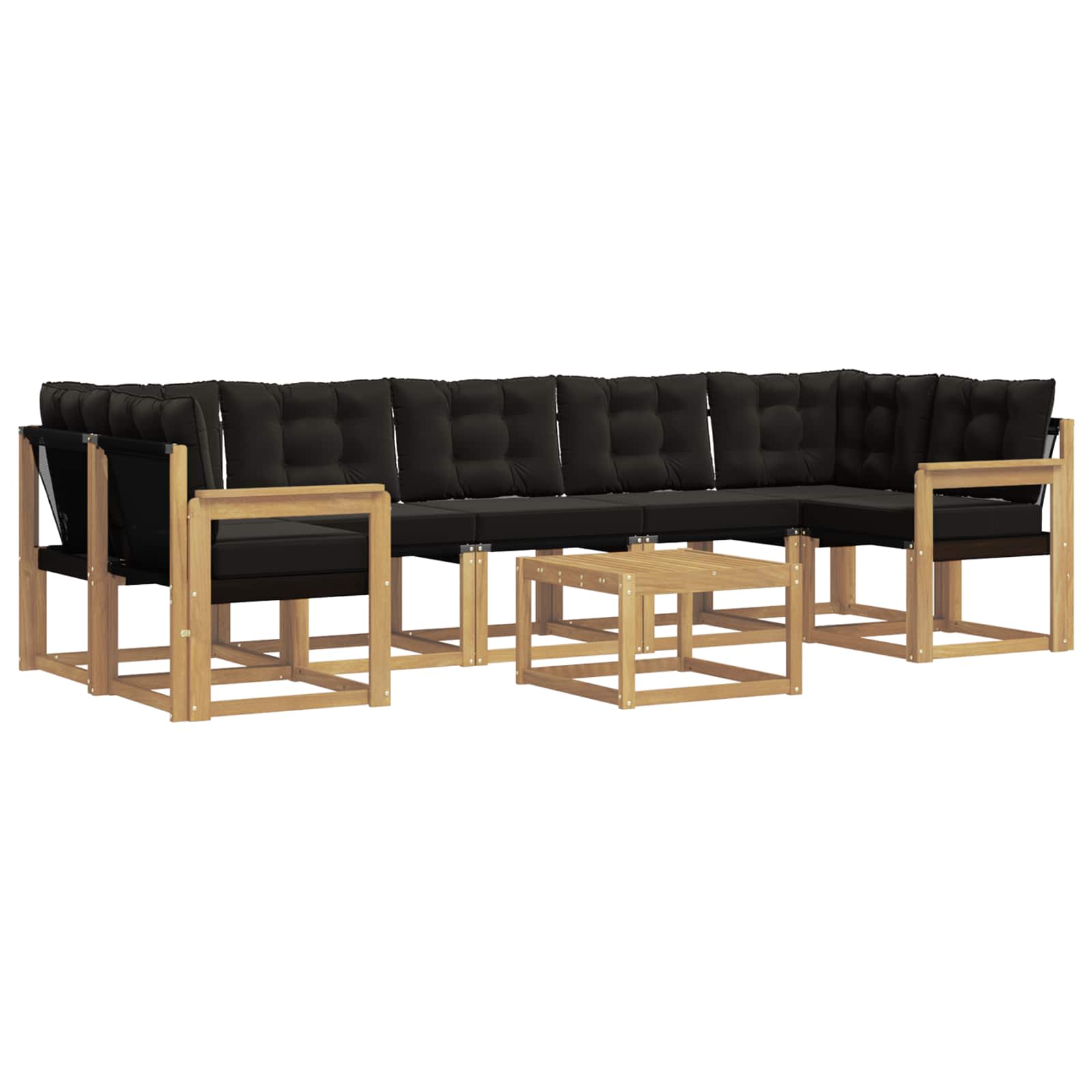 vidaXL Zestaw sof na zewnątrz z poduszką 8 pcs biały i czarny