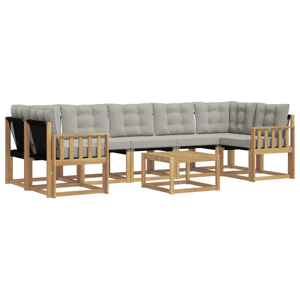 vidaXL Zestaw sof na zewnątrz z poduszką 8 pcs Biały i jasnoszary
