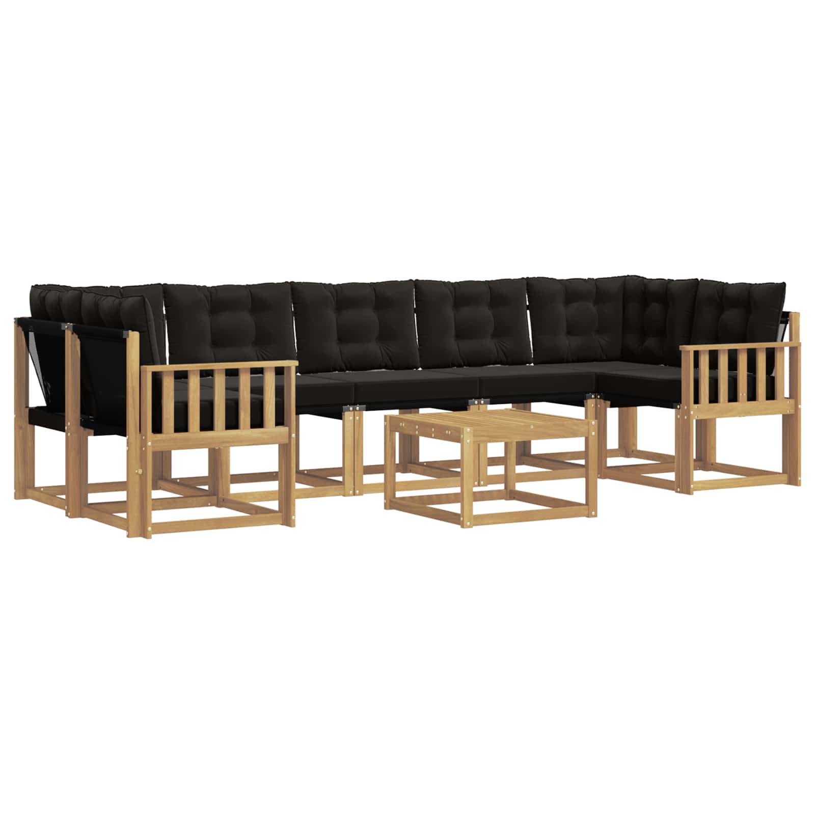 vidaXL Zestaw sof na zewnątrz z poduszką 8 pcs biały i czarny