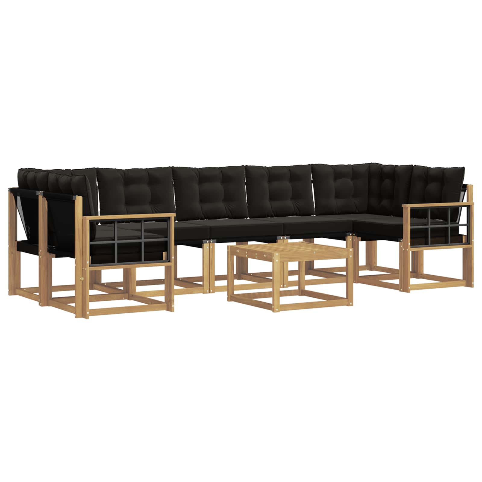 vidaXL Zestaw sof na zewnątrz z poduszką 8 pcs biały i czarny