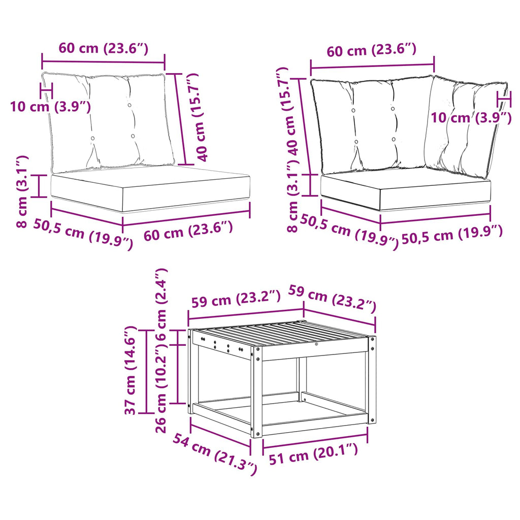 vidaXL Zestaw sof na zewnątrz z poduszką 8 pcs Biały i kremowy