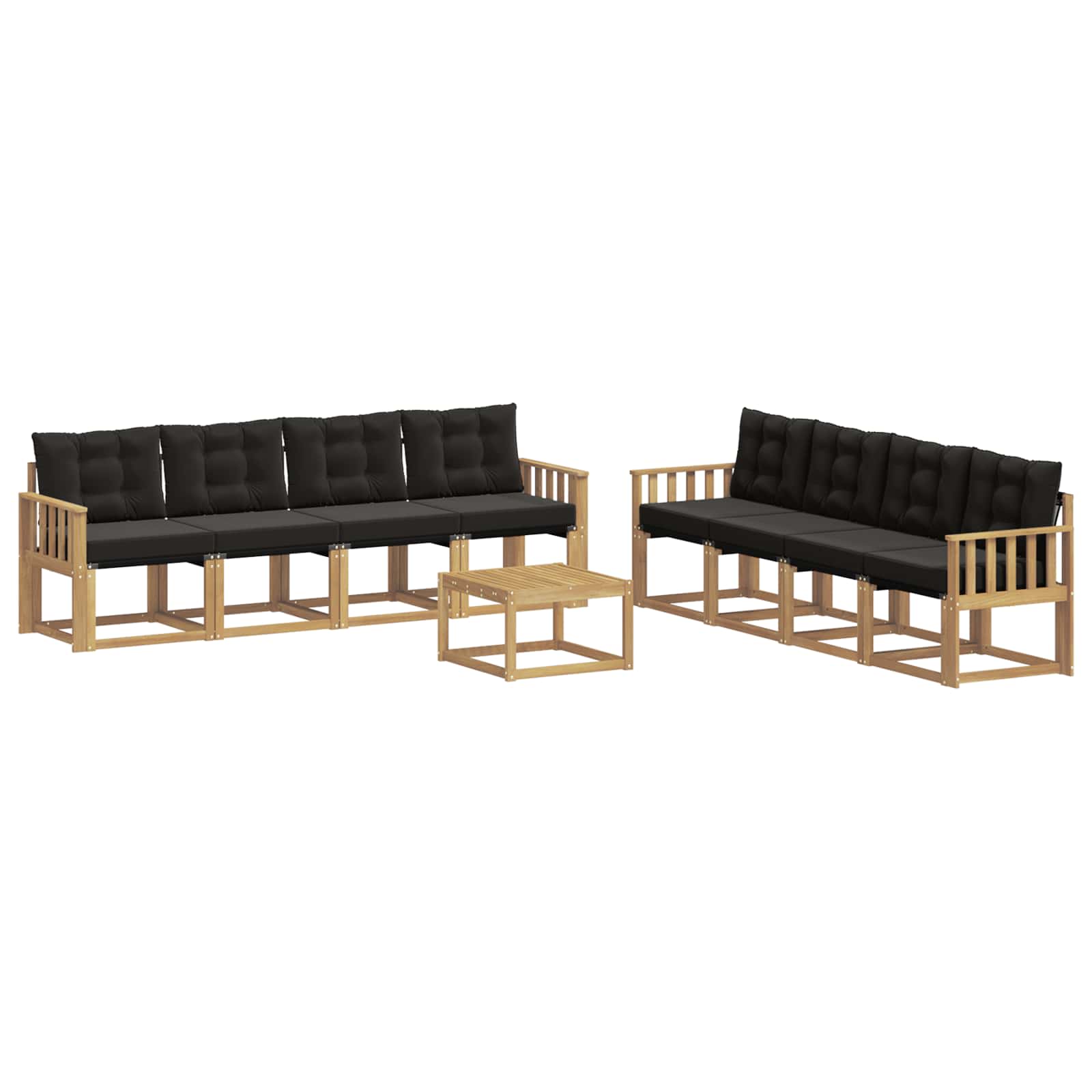 vidaXL Zestaw sof na zewnątrz z poduszką 9 pcs biały i czarny