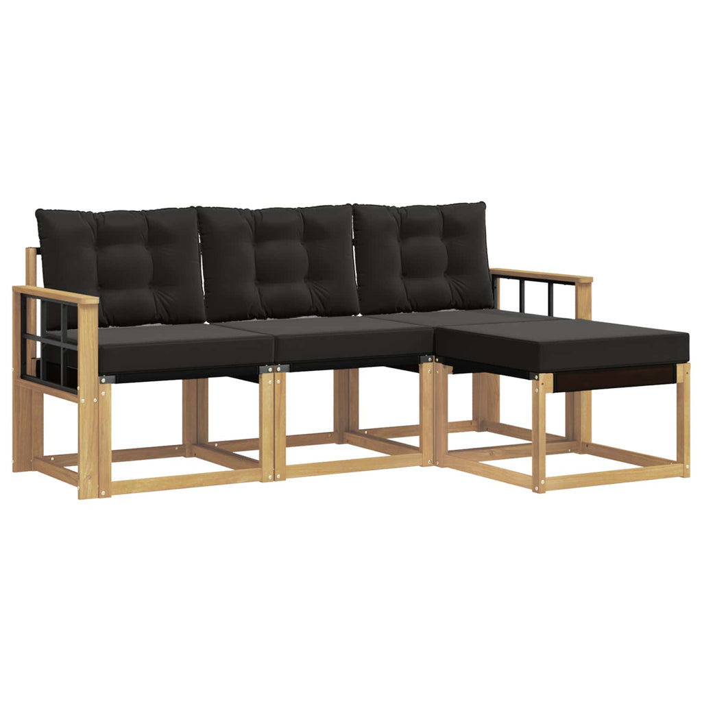 vidaXL Zestaw sof na zewnątrz z poduszką 4 pcs biały i czarny