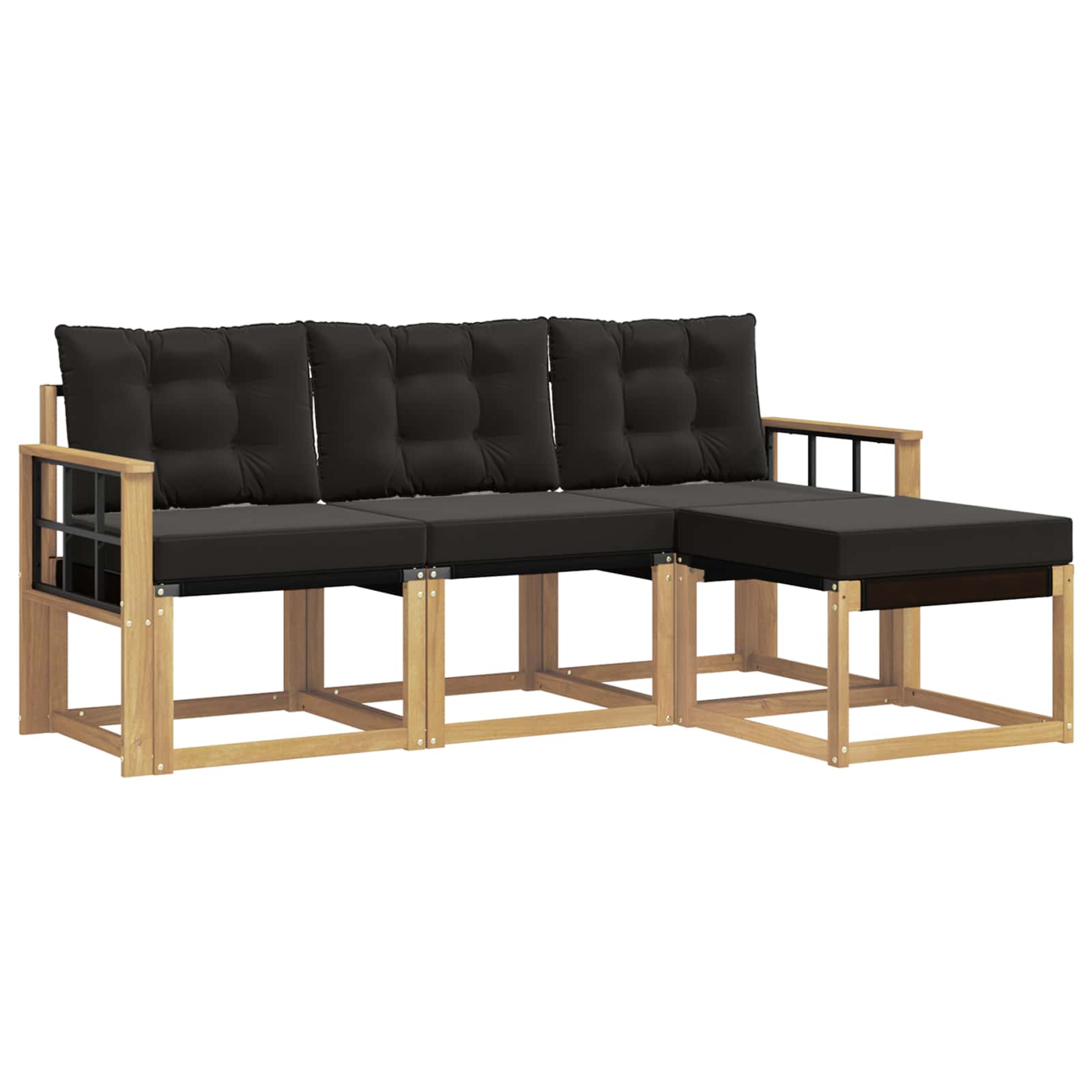 vidaXL Zestaw sof na zewnątrz z poduszką 4 pcs biały i czarny