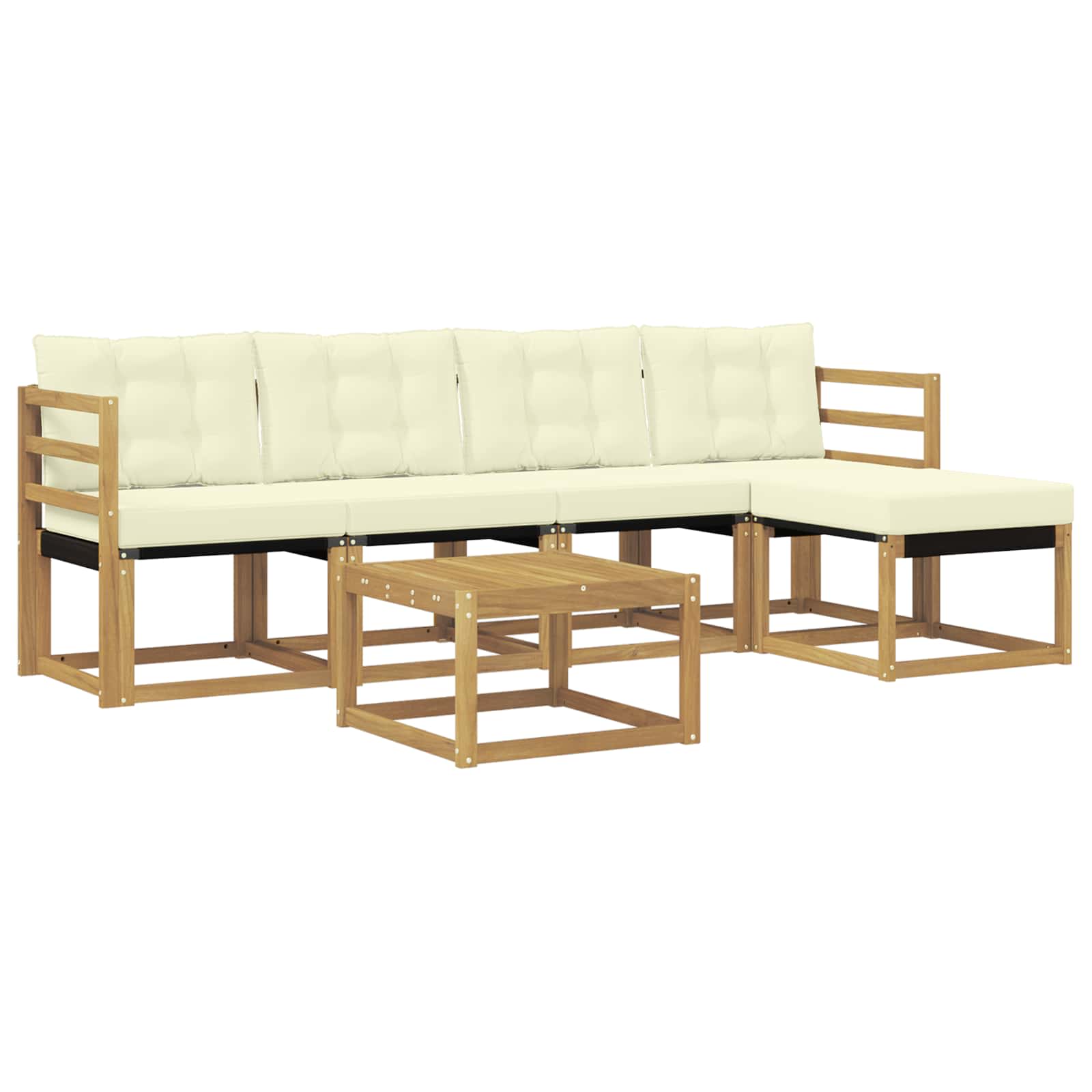 vidaXL Zestaw sof na zewnątrz z poduszką 6 pcs Biały i kremowy