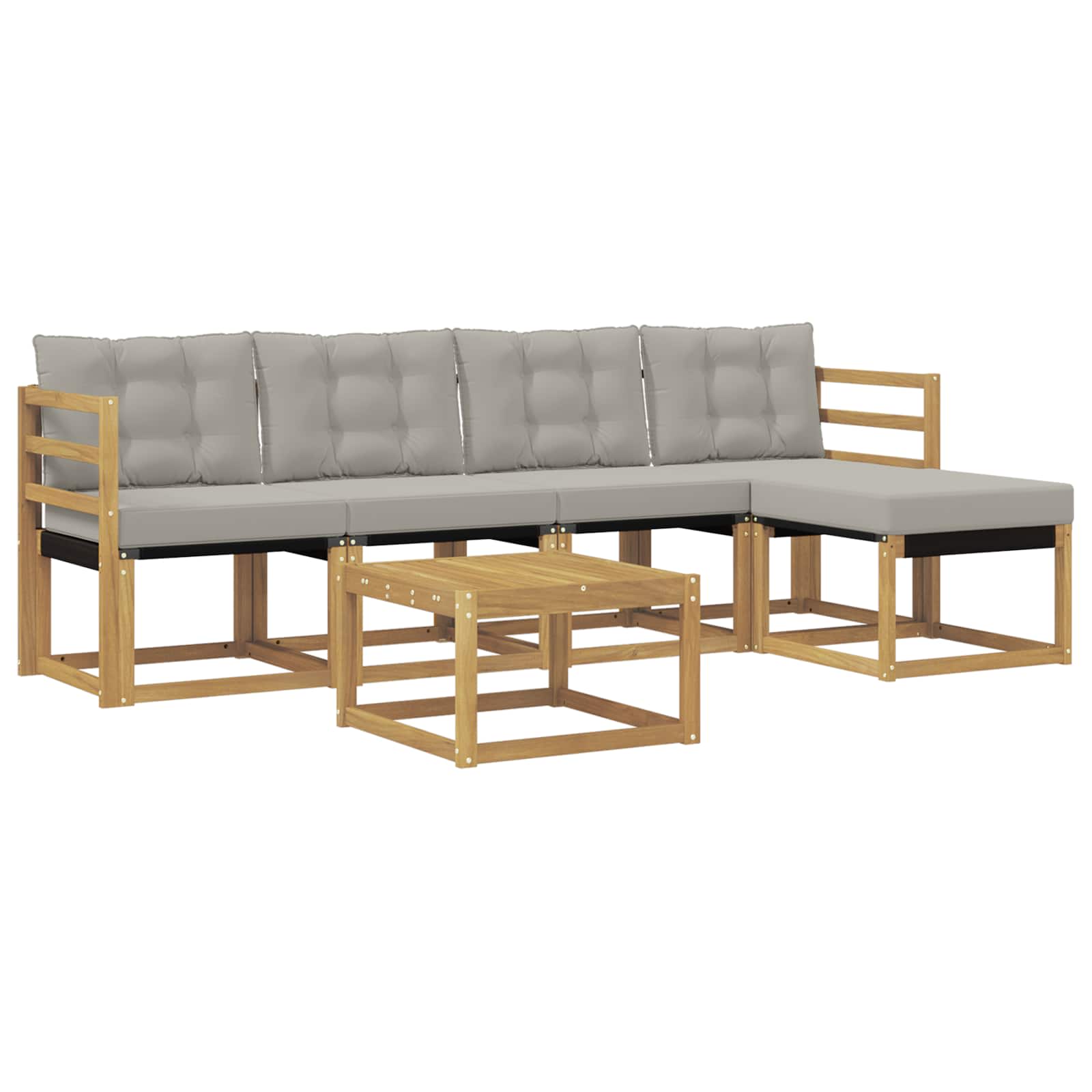 vidaXL Zestaw sof na zewnątrz z poduszką 6 pcs Biały i jasnoszary