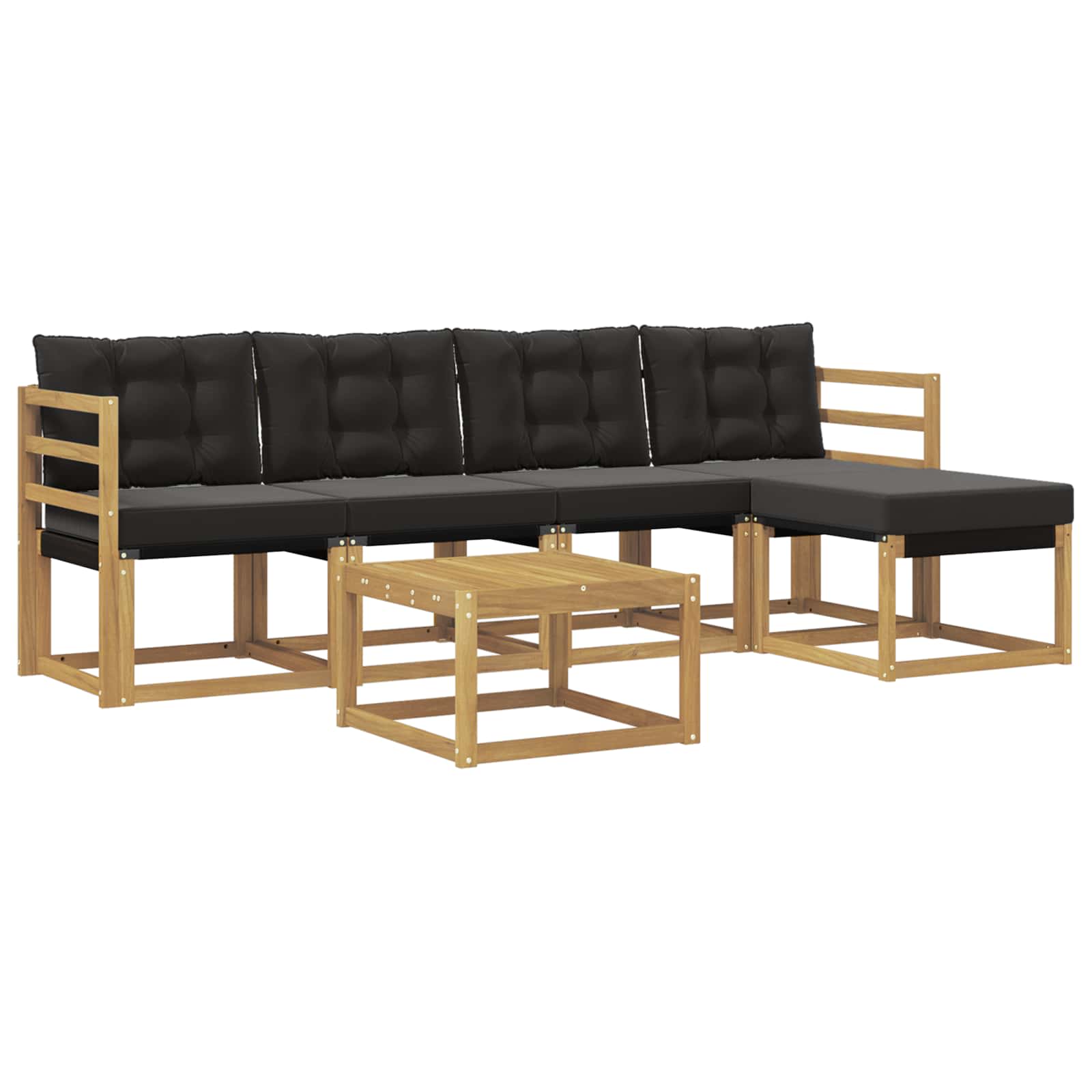 vidaXL Zestaw sof na zewnątrz z poduszką 6 pcs biały i czarny