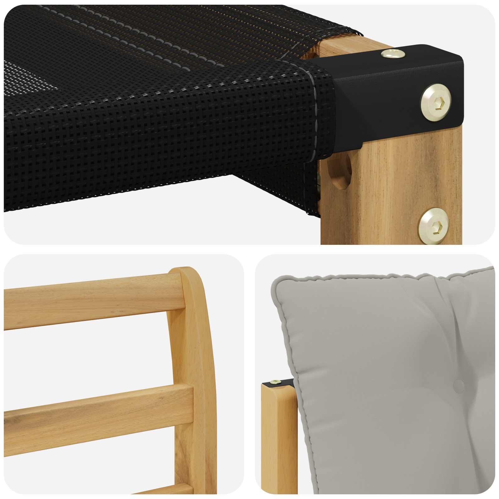 vidaXL Zestaw sof na zewnątrz z poduszką 4 pcs Biały i jasnoszary