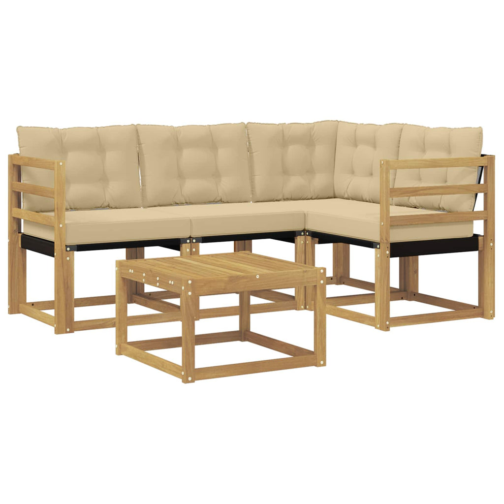 vidaXL Zestaw sof na zewnątrz 5 pcs Drewno akacji i tekstylen