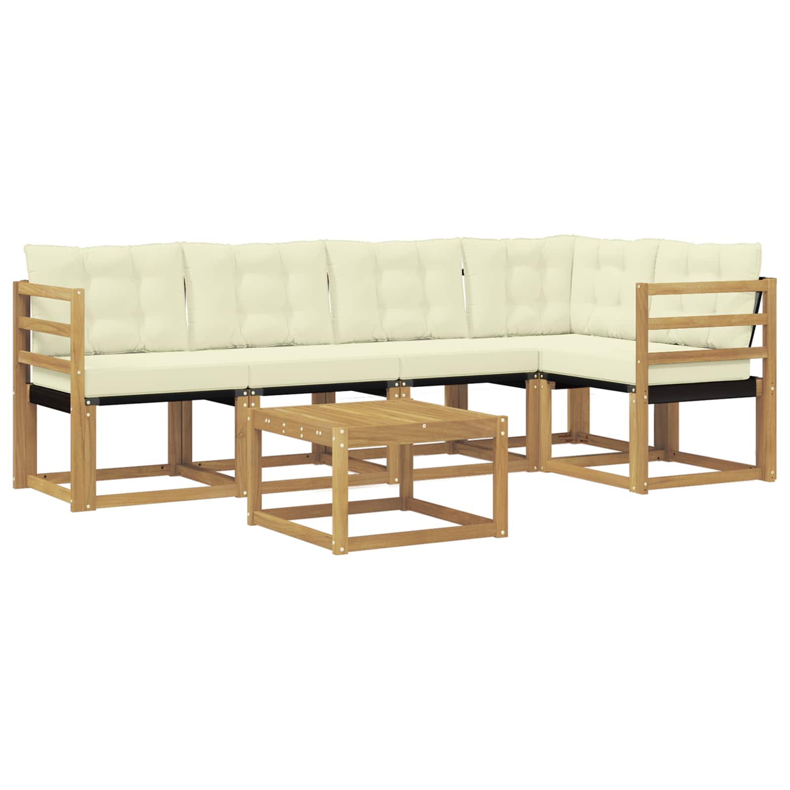 vidaXL Zestaw sof na zewnątrz z poduszką 6 pcs Biały i kremowy