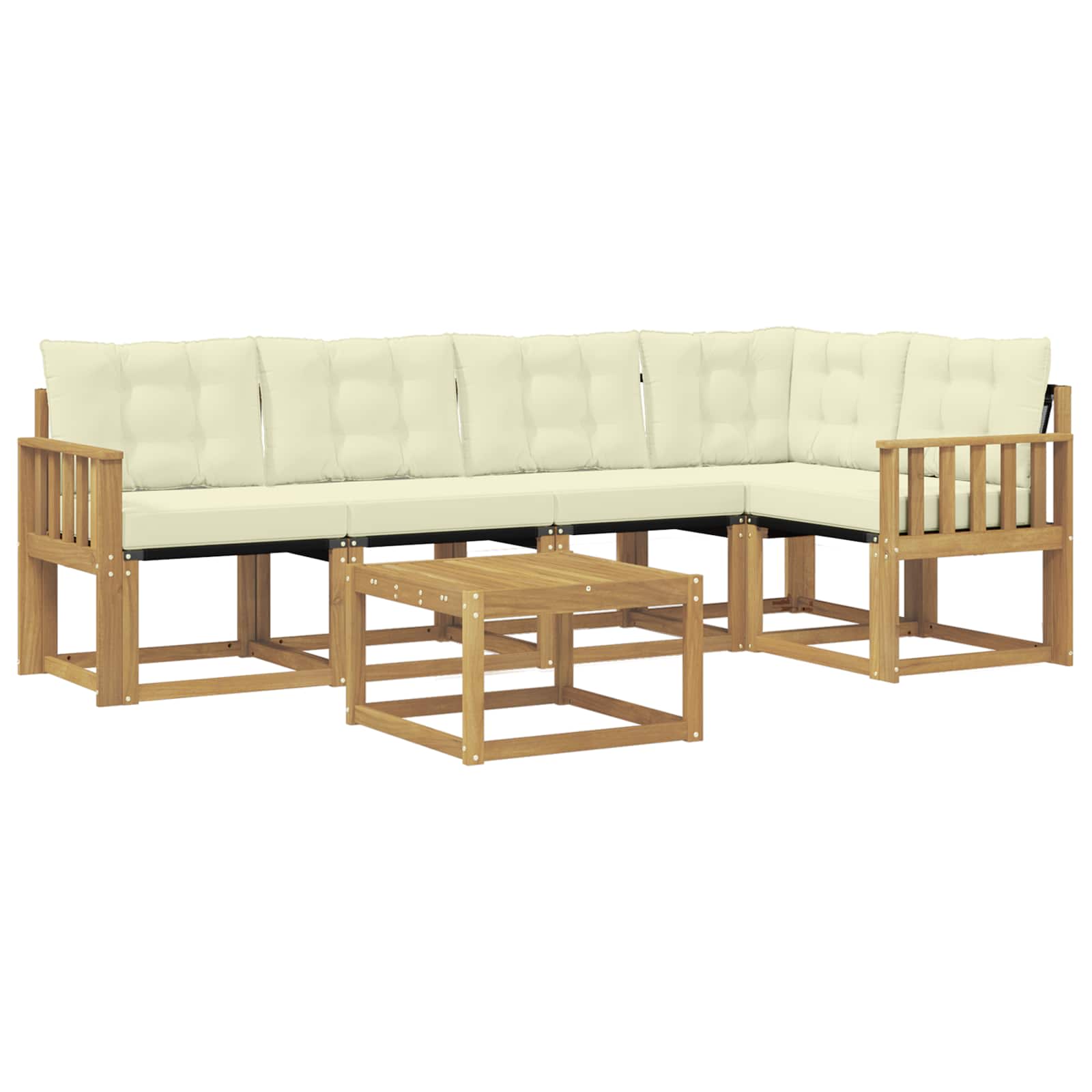 vidaXL Zestaw sof na zewnątrz z poduszką 6 pcs Biały i kremowy
