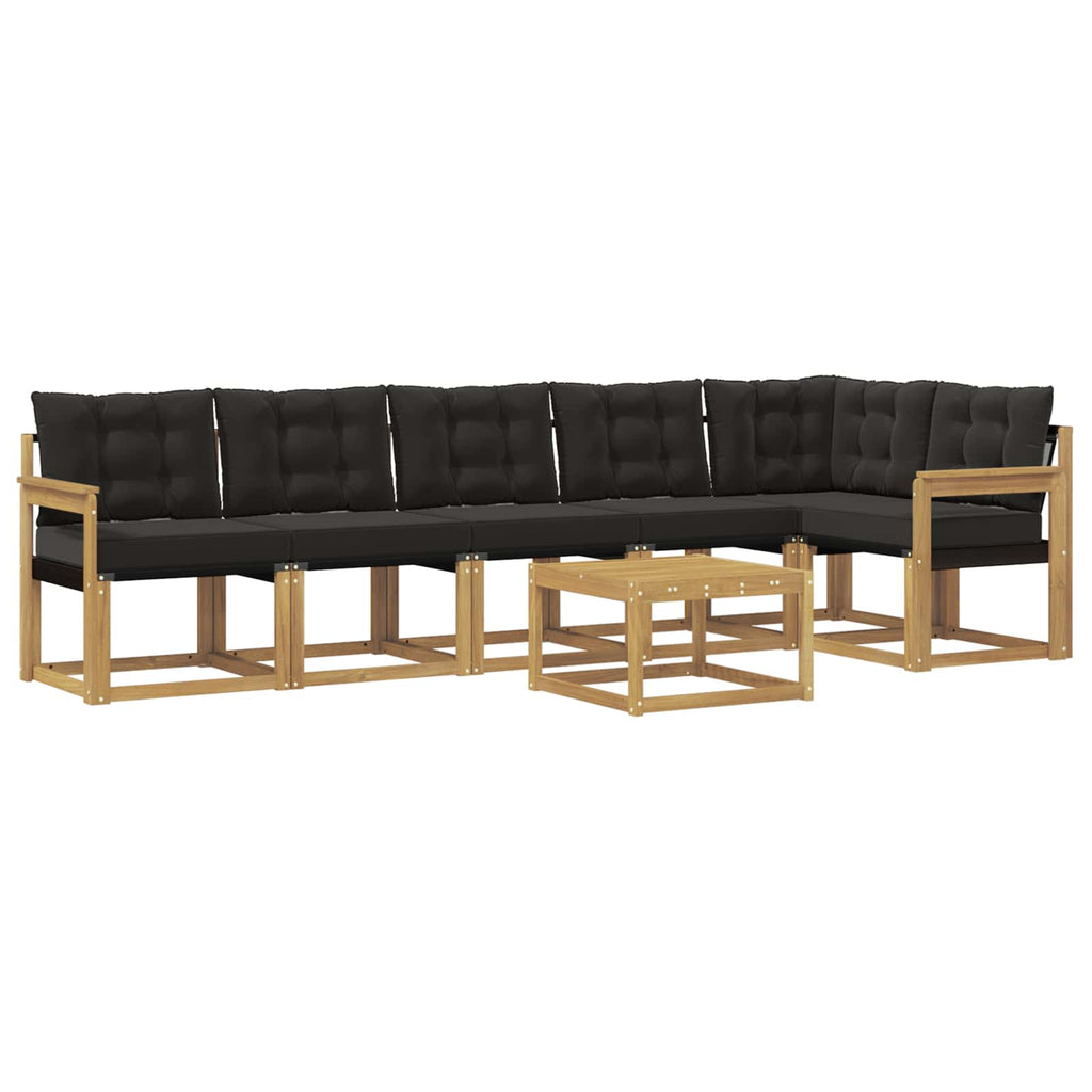 vidaXL Zestaw sof na zewnątrz z poduszką 7 pcs biały i czarny