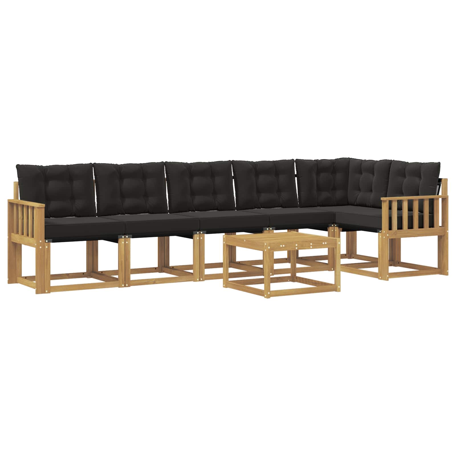 vidaXL Zestaw sof na zewnątrz z poduszką 7 pcs biały i czarny