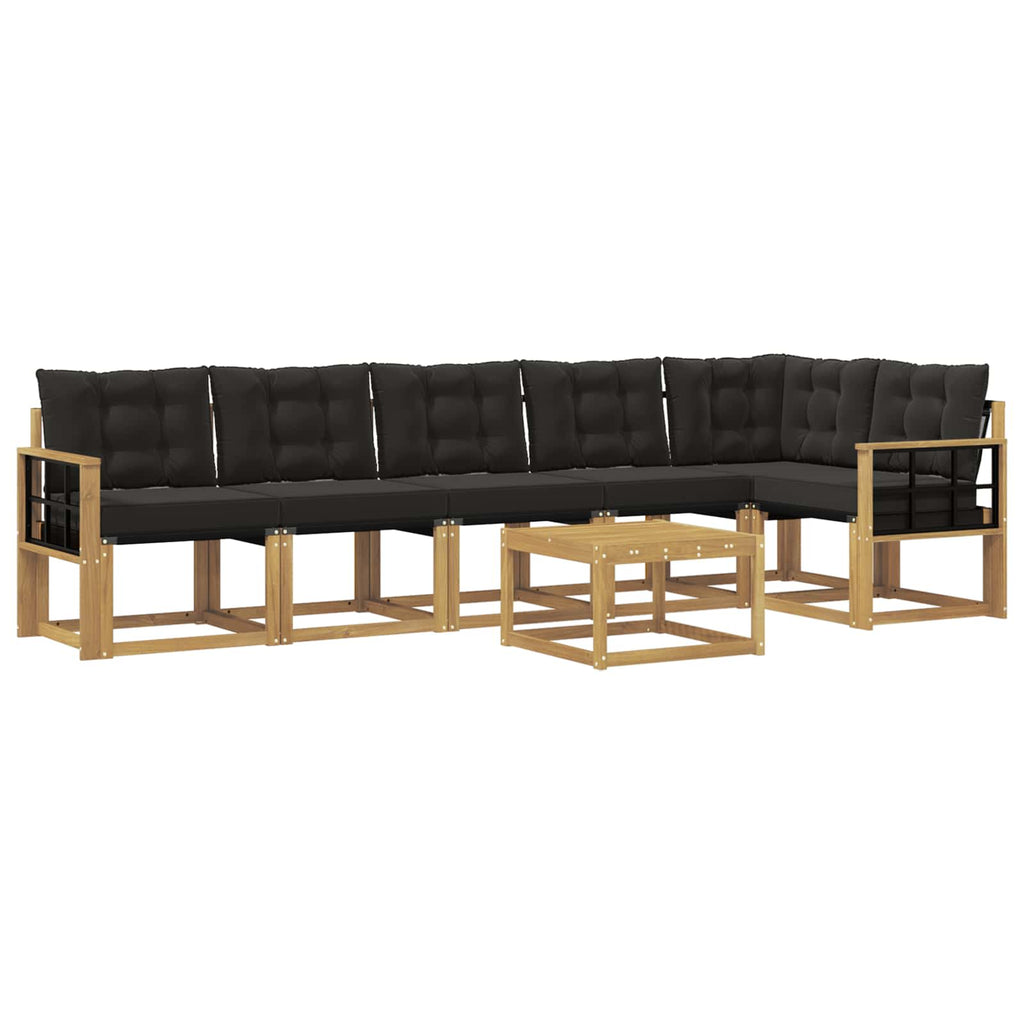 vidaXL Zestaw sof na zewnątrz z poduszką 7 pcs biały i czarny