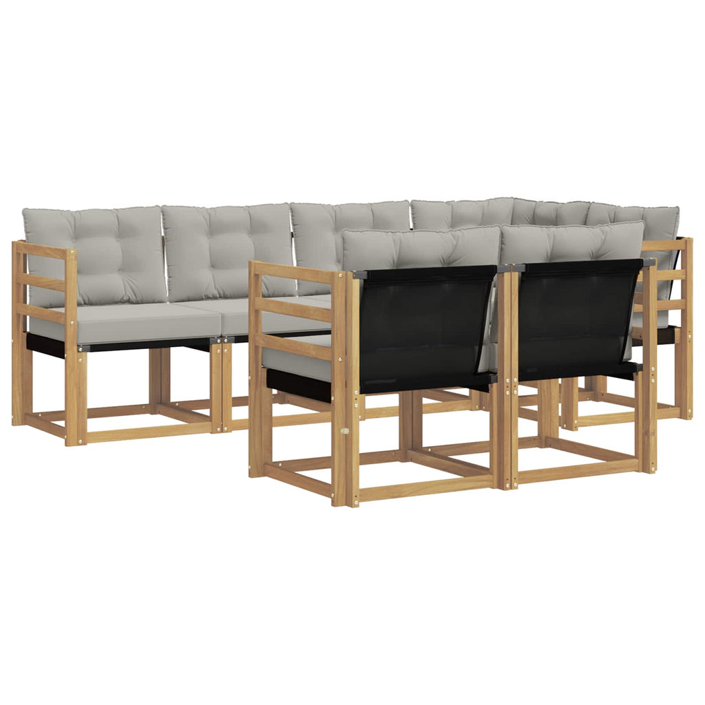 vidaXL Zestaw sof na zewnątrz z poduszką 7 pcs Biały i jasnoszary
