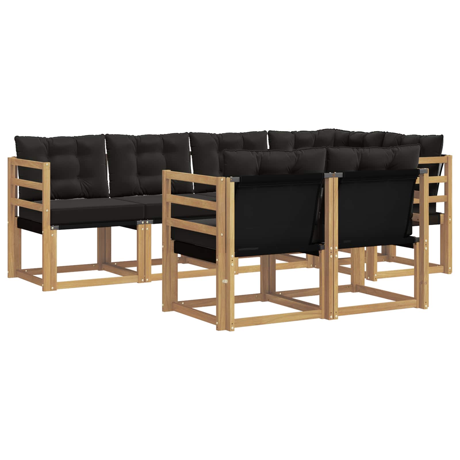 vidaXL Zestaw sof na zewnątrz z poduszką 7 pcs biały i czarny