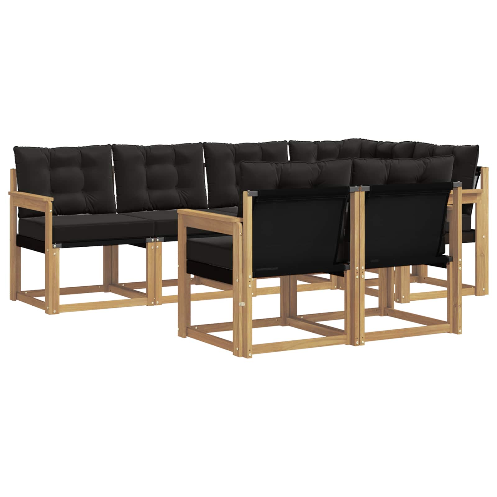 vidaXL Zestaw sof na zewnątrz z poduszką 7 pcs biały i czarny