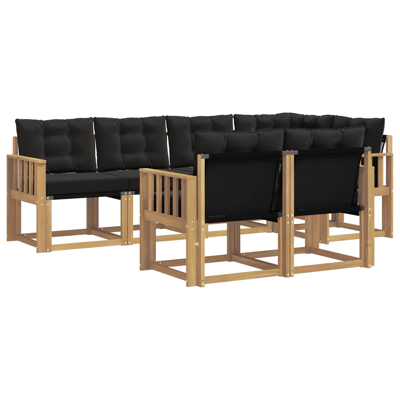 vidaXL Zestaw sof na zewnątrz z poduszką 7 pcs biały i czarny