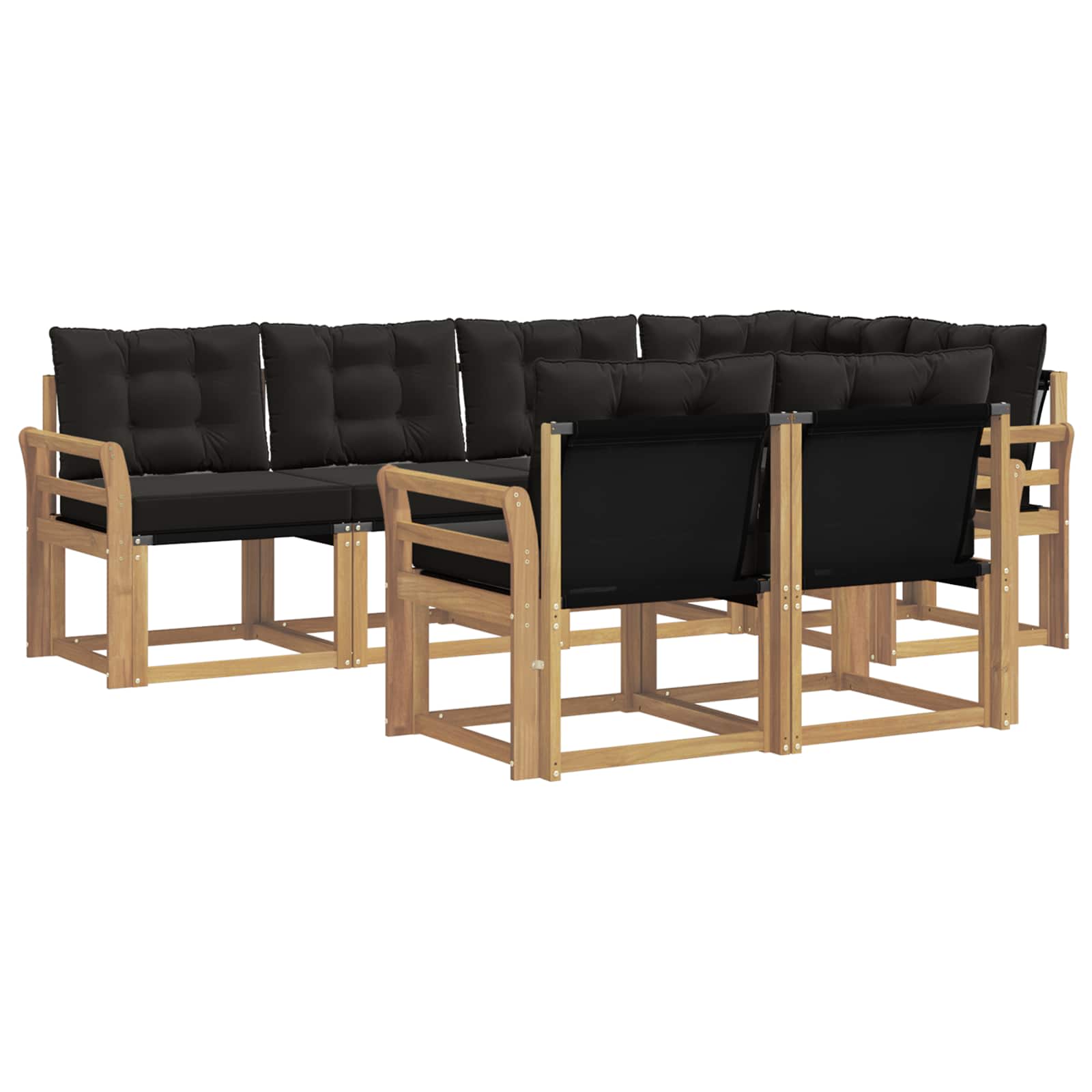 vidaXL Zestaw sof na zewnątrz z poduszką 7 pcs biały i czarny