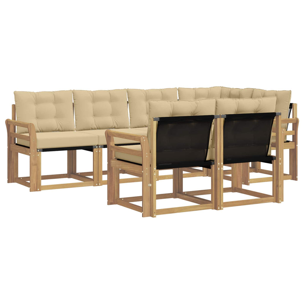 vidaXL Zestaw sof na zewnątrz z poduszką 7 pcs Biały i Beżowy