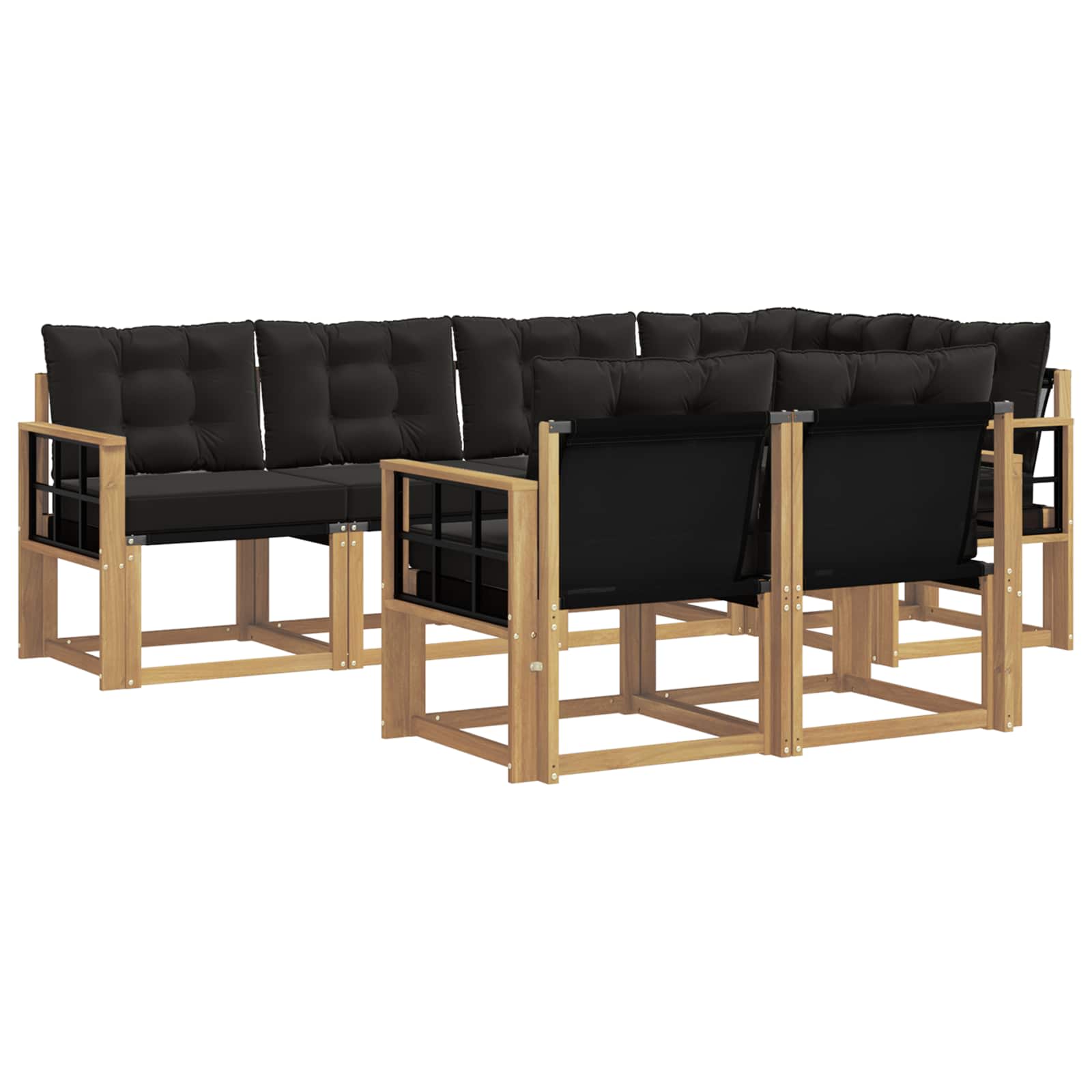 vidaXL Zestaw sof na zewnątrz z poduszką 7 pcs biały i czarny