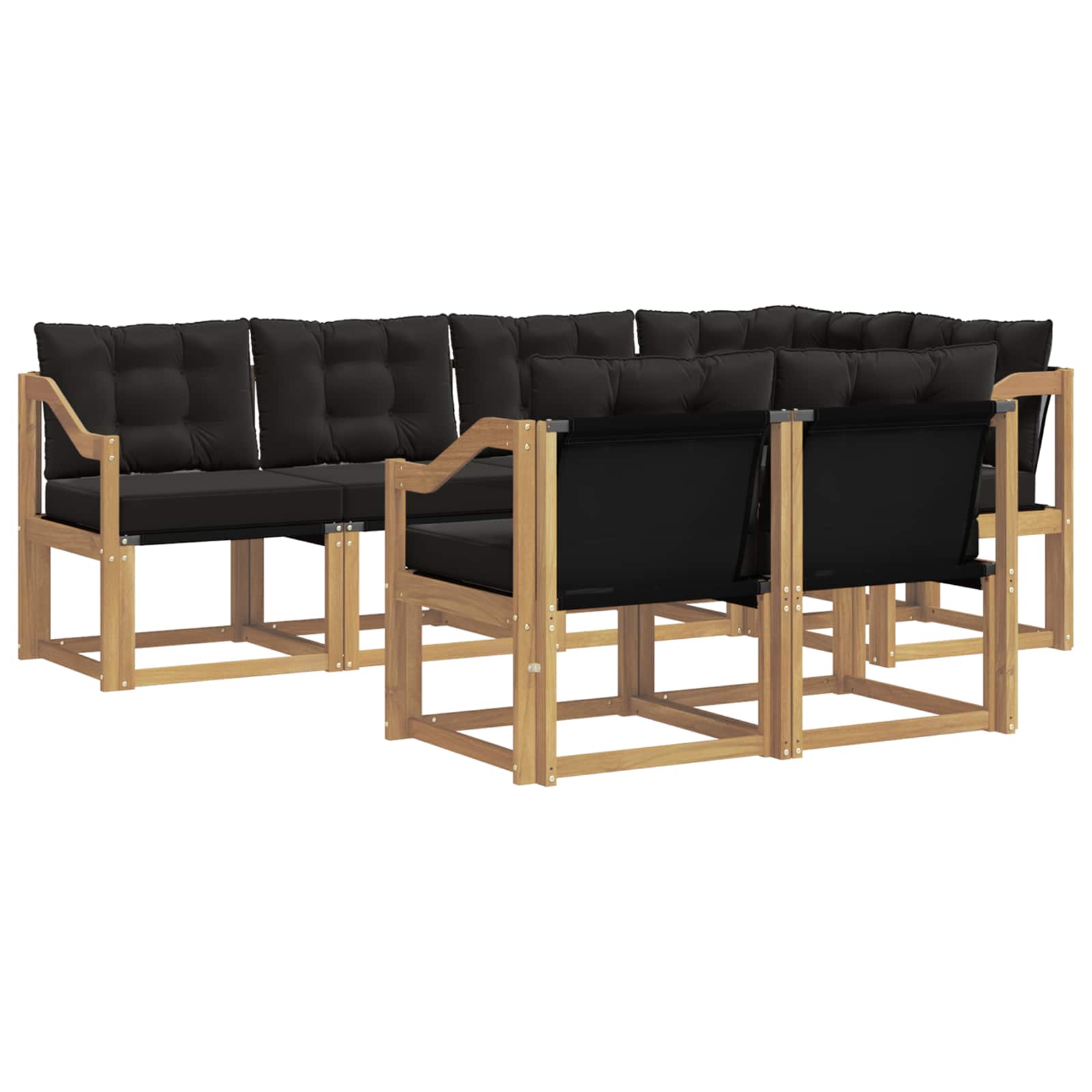 vidaXL Zestaw sof na zewnątrz z poduszką 7 pcs biały i czarny
