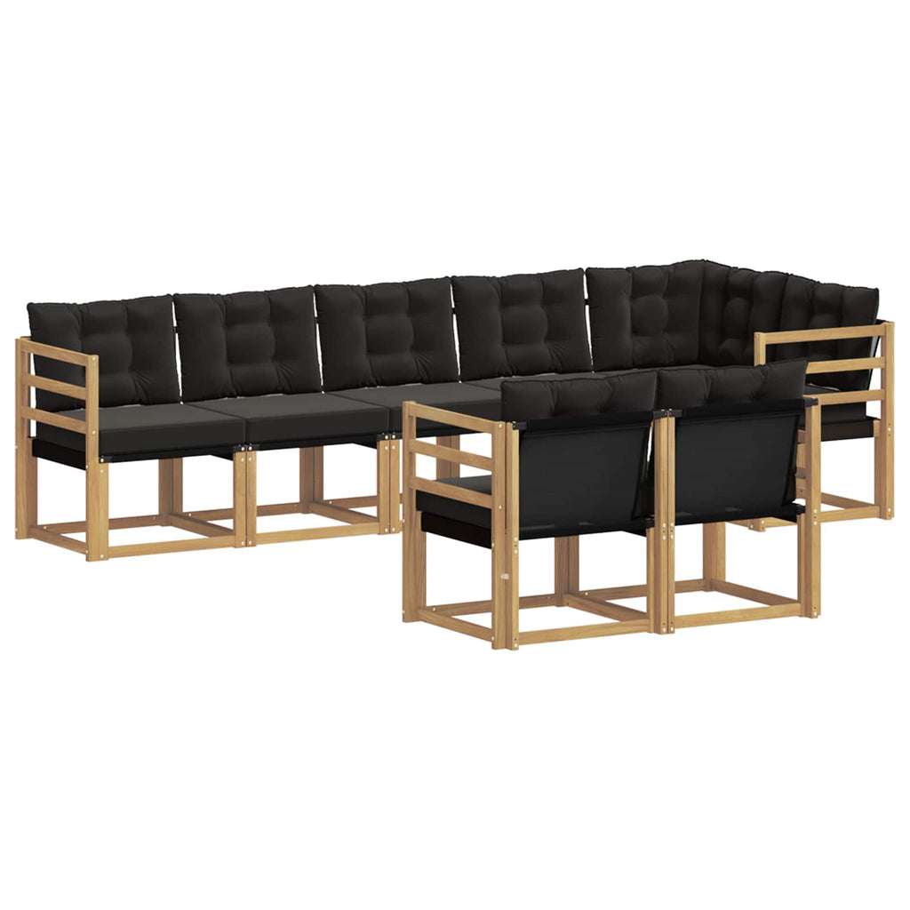 vidaXL Zestaw sof na zewnątrz z poduszką 8 pcs biały i czarny