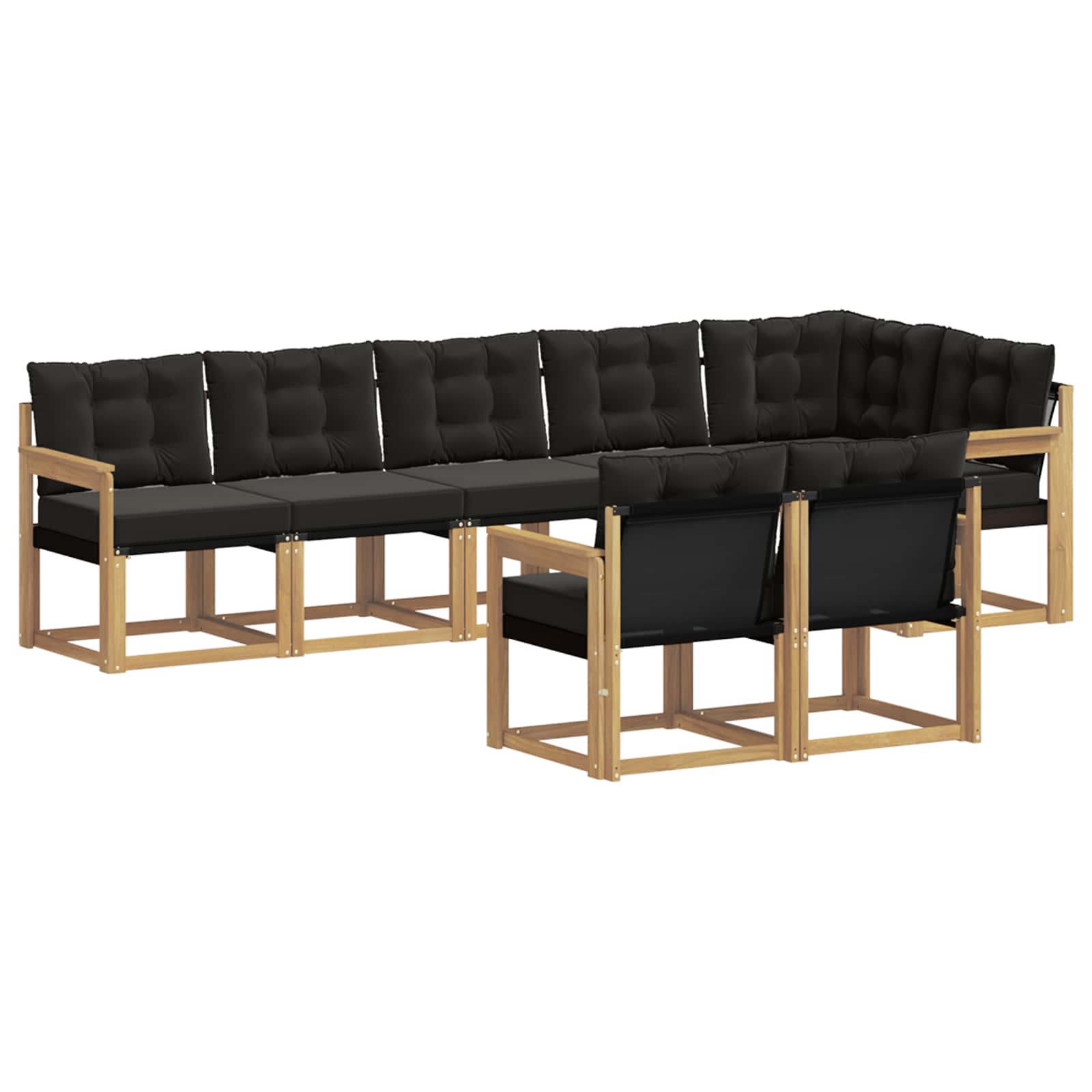 vidaXL Zestaw sof na zewnątrz z poduszką 8 pcs biały i czarny