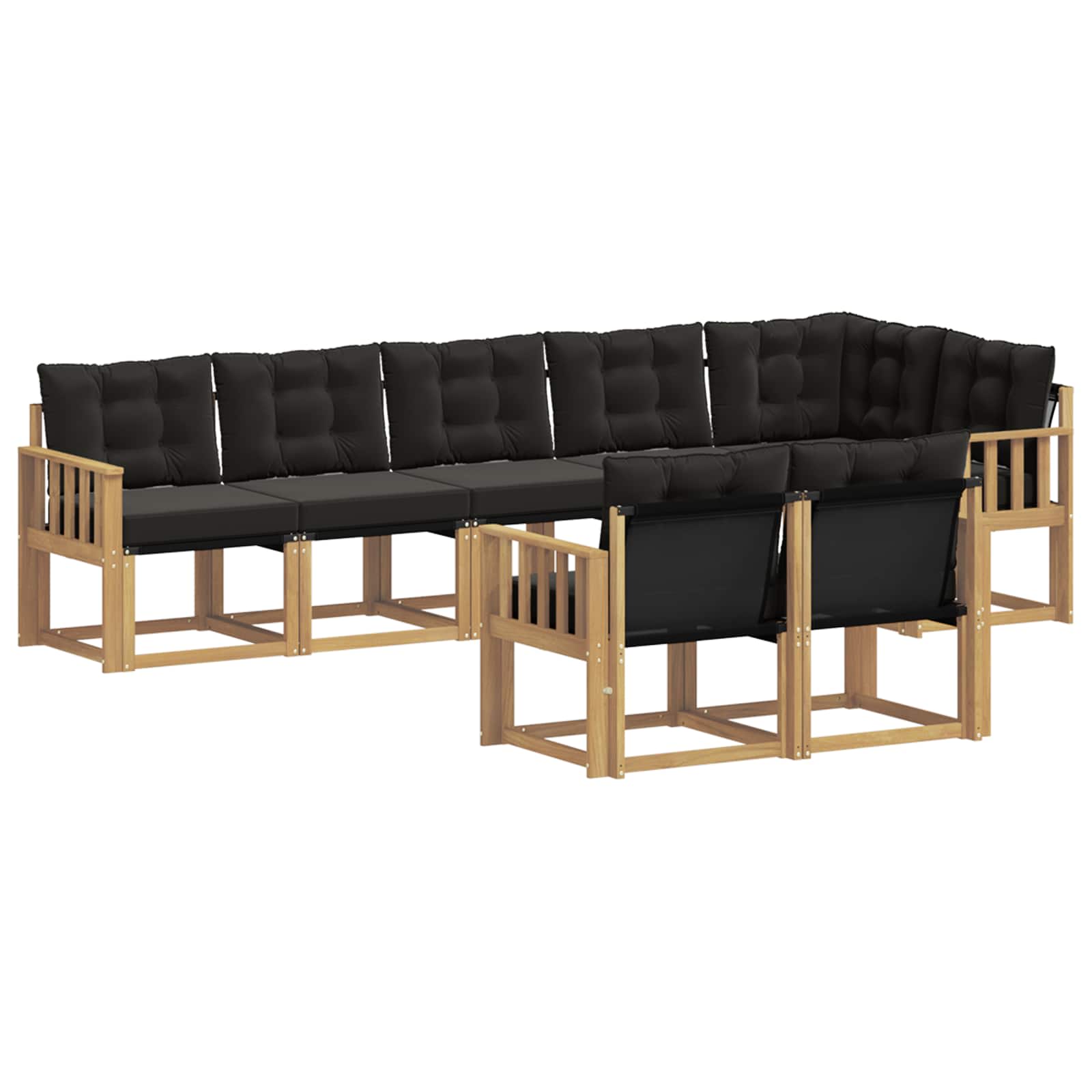 vidaXL Zestaw sof na zewnątrz z poduszką 8 pcs biały i czarny
