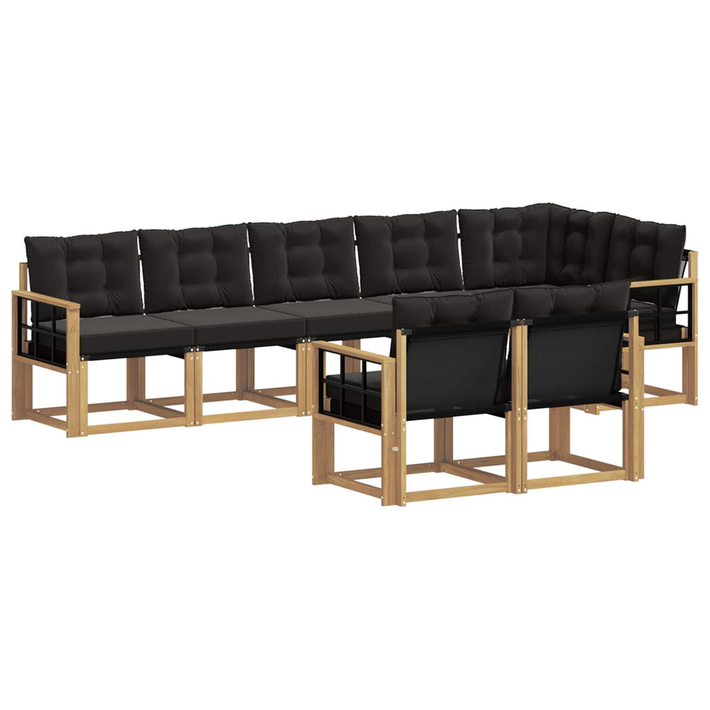 vidaXL Zestaw sof na zewnątrz z poduszką 8 pcs biały i czarny