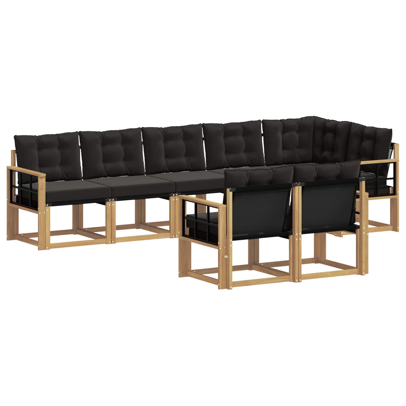 vidaXL Zestaw sof na zewnątrz z poduszką 8 pcs biały i czarny