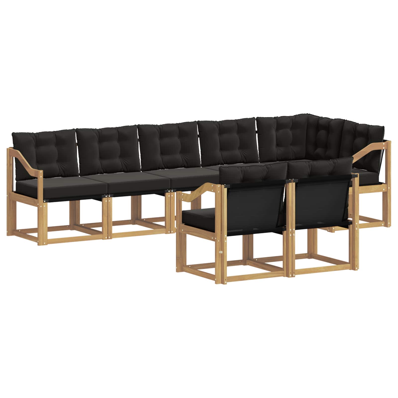 vidaXL Zestaw sof na zewnątrz z poduszką 8 pcs biały i czarny