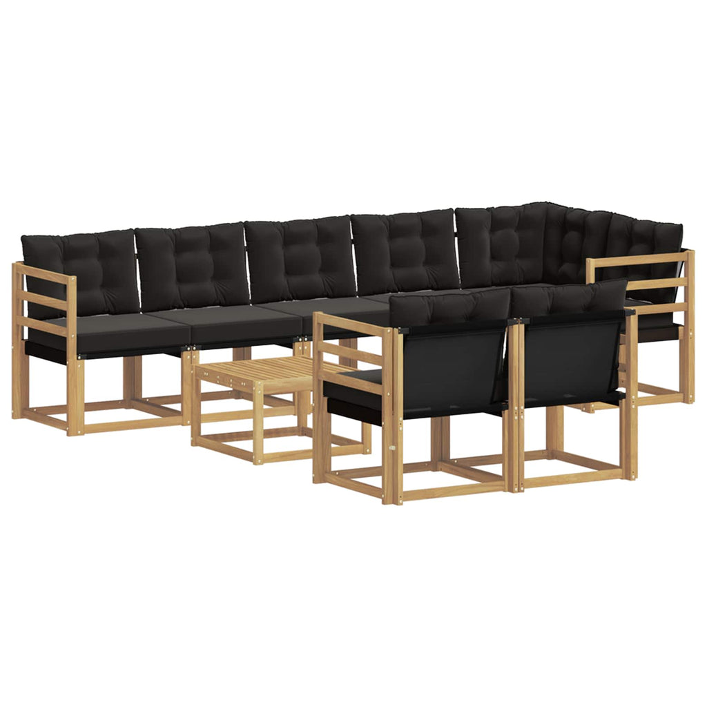 vidaXL Zestaw sof na zewnątrz z poduszką 9 pcs biały i czarny