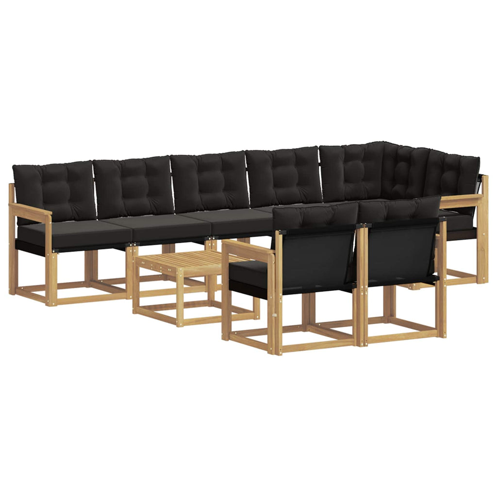 vidaXL Zestaw sof na zewnątrz z poduszką 9 pcs biały i czarny