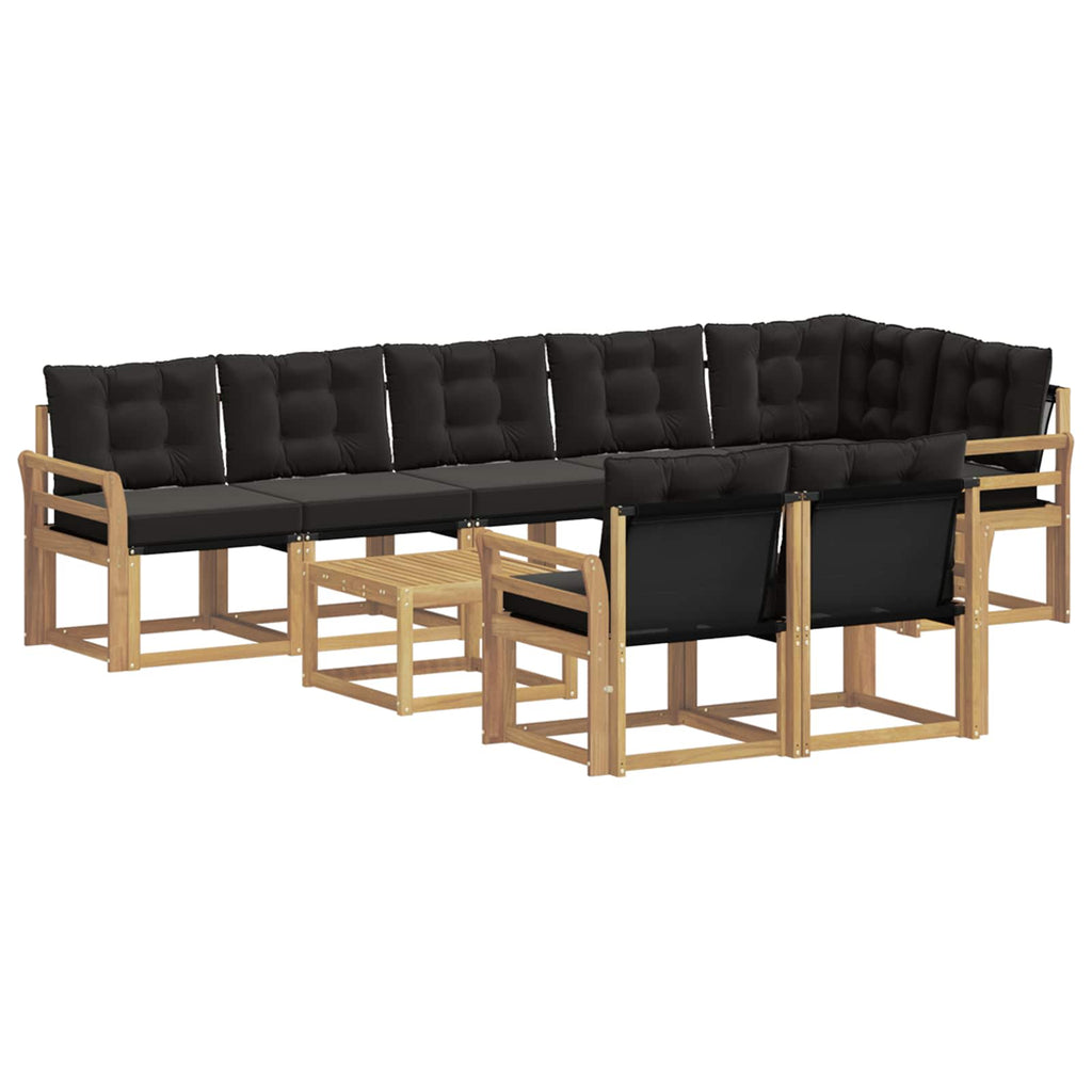 vidaXL Zestaw sof na zewnątrz z poduszką 9 pcs biały i czarny