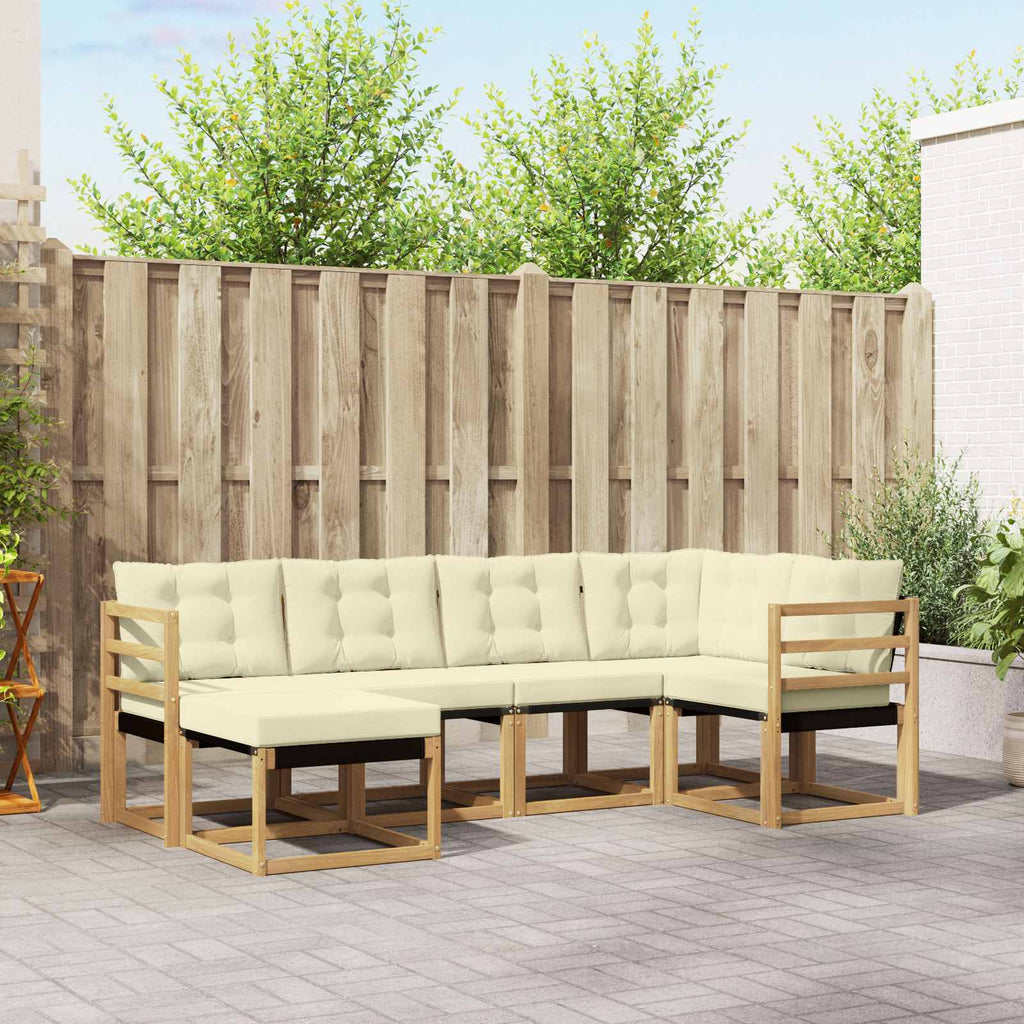 vidaXL Zestaw sof na zewnątrz z poduszką 6 pcs Biały i kremowy