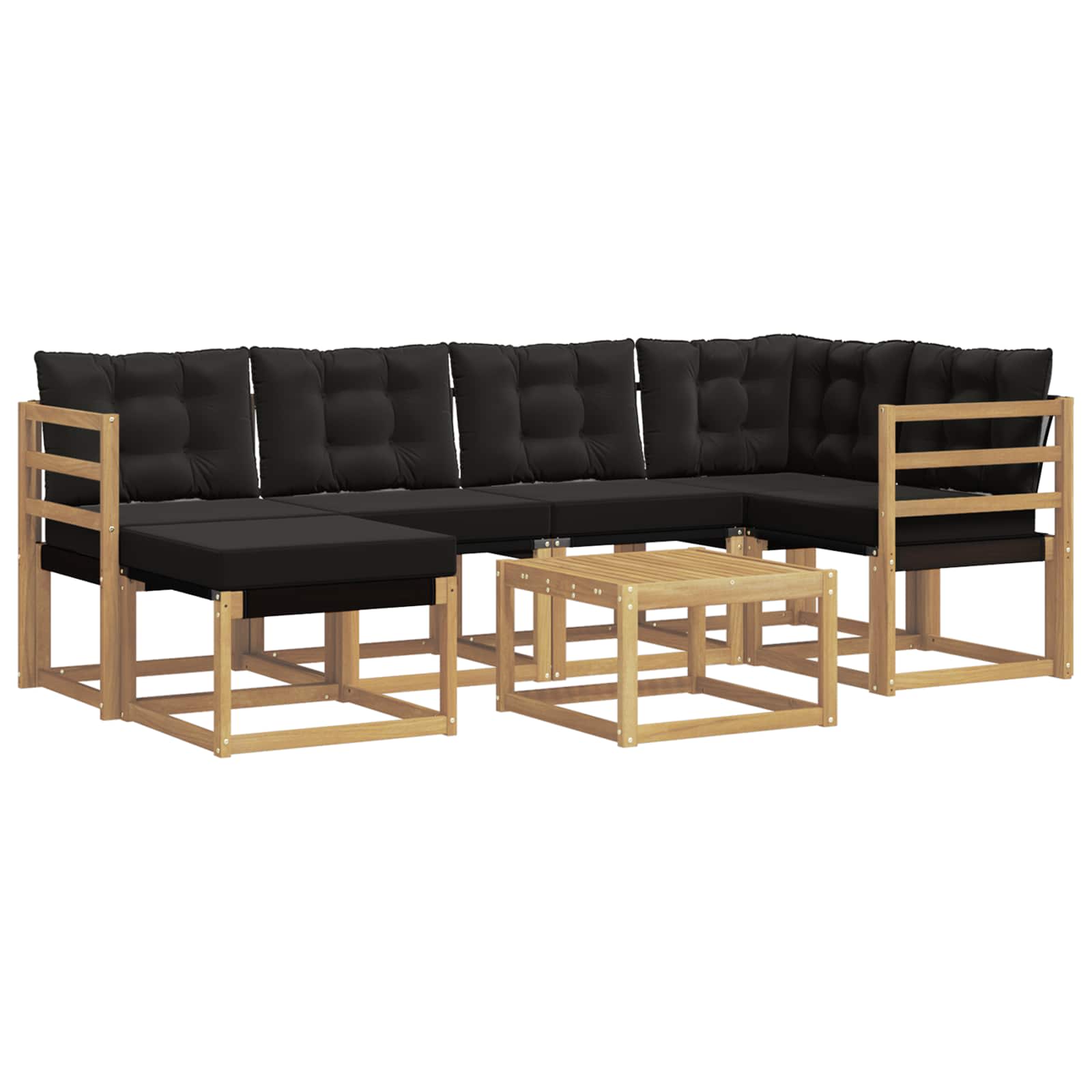 vidaXL Zestaw sof na zewnątrz z poduszką 7 pcs biały i czarny