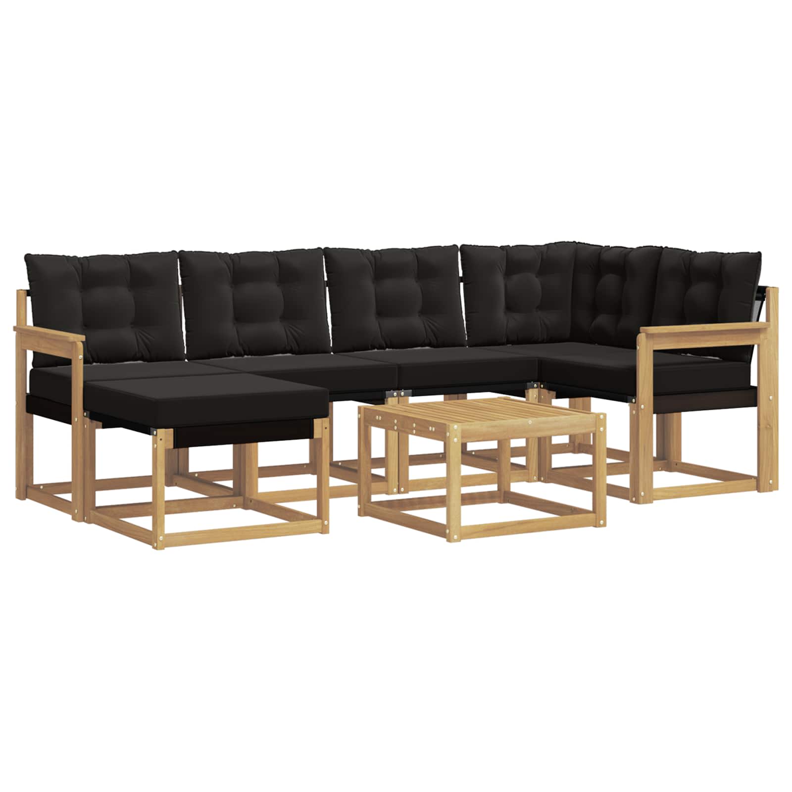 vidaXL Zestaw sof na zewnątrz z poduszką 7 pcs biały i czarny