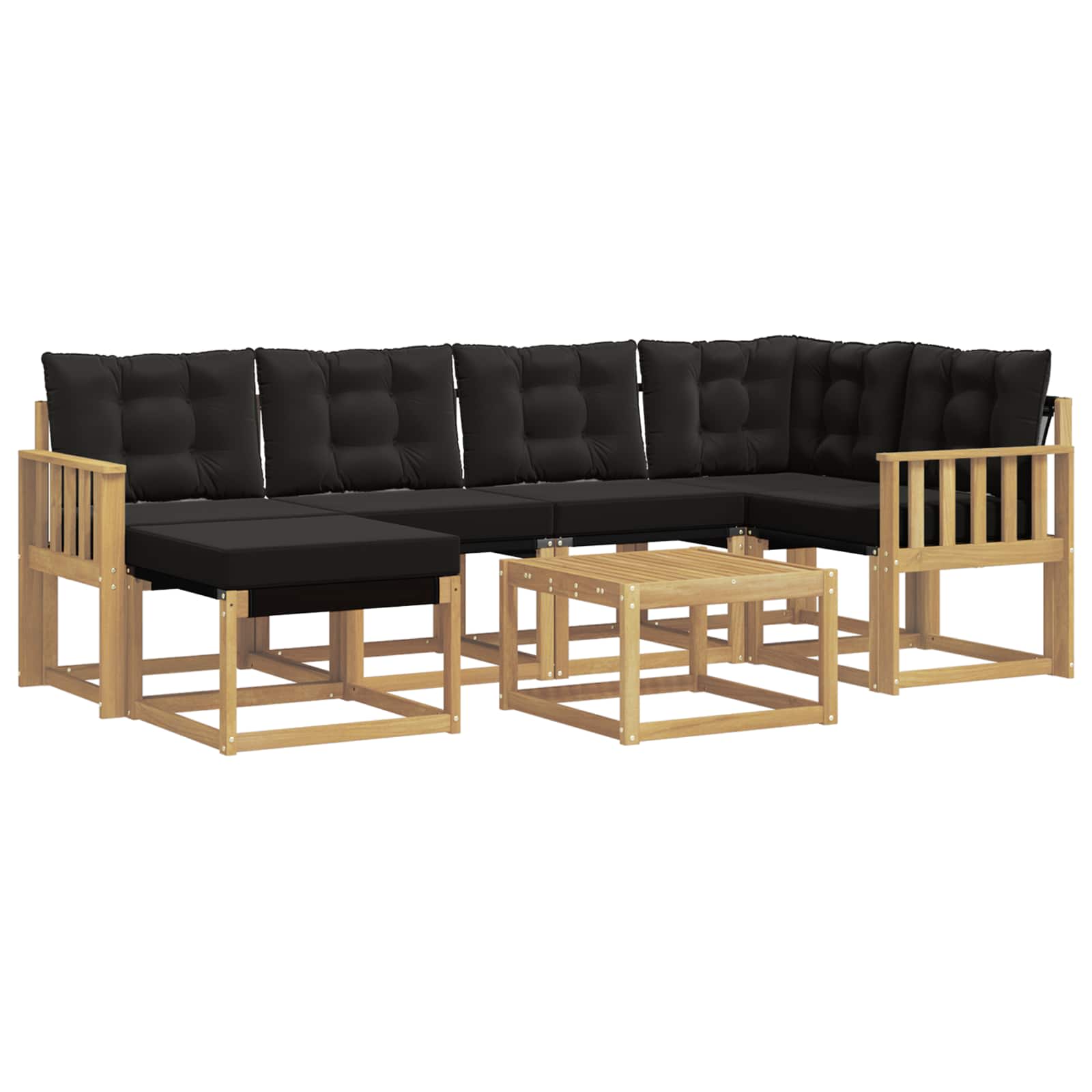 vidaXL Zestaw sof na zewnątrz z poduszką 7 pcs biały i czarny