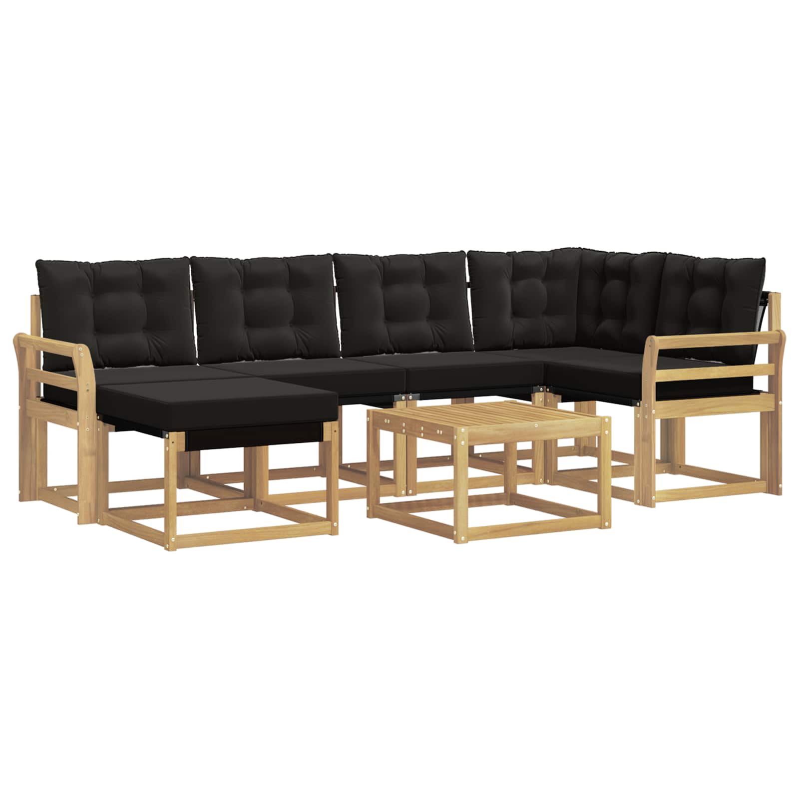 vidaXL Zestaw sof na zewnątrz z poduszką 7 pcs biały i czarny