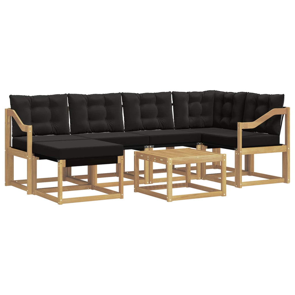 vidaXL Zestaw sof na zewnątrz z poduszką 7 pcs biały i czarny