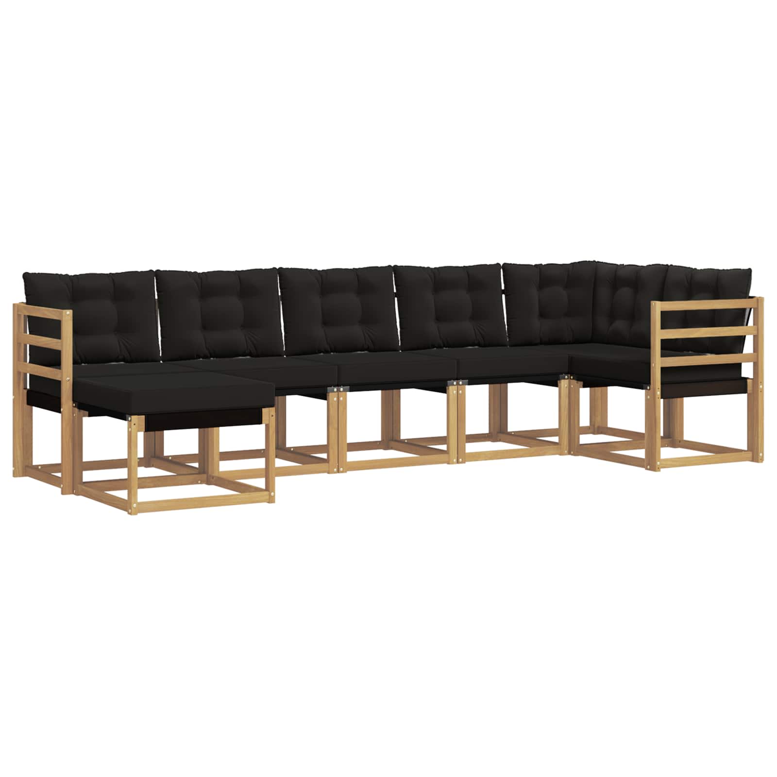 vidaXL Zestaw sof na zewnątrz z poduszką 7 pcs biały i czarny
