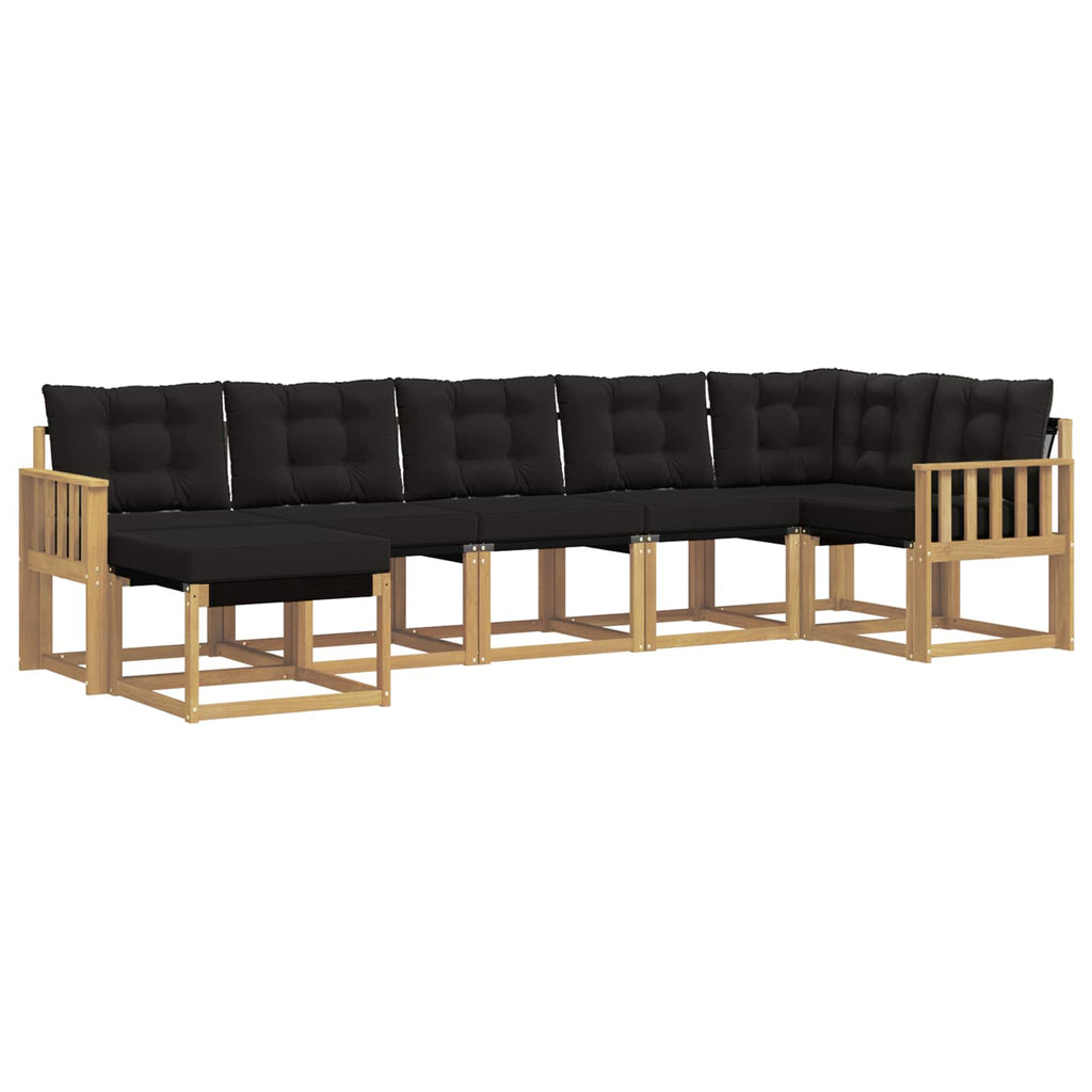 vidaXL Zestaw sof na zewnątrz z poduszką 7 pcs biały i czarny