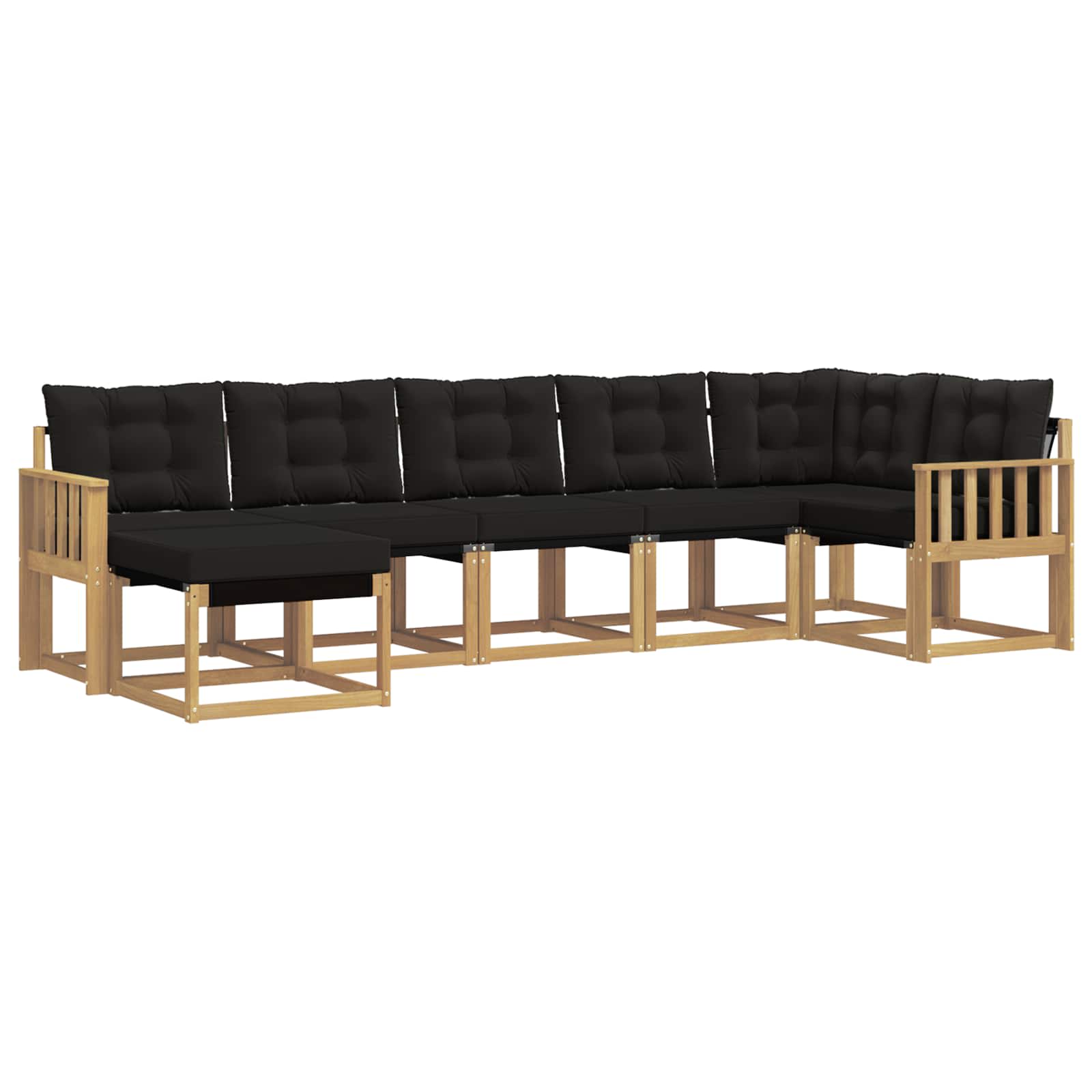 vidaXL Zestaw sof na zewnątrz z poduszką 7 pcs biały i czarny